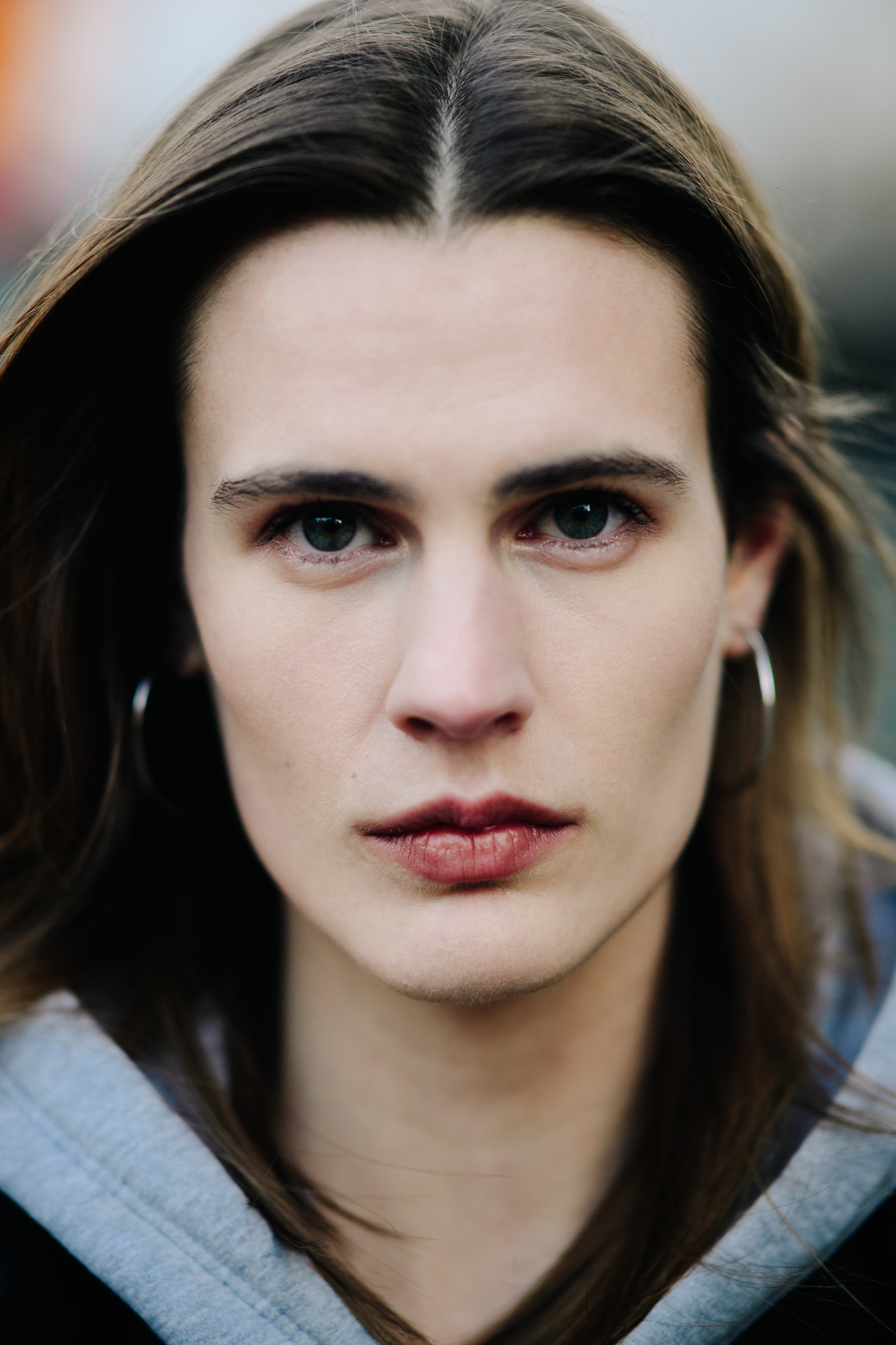 Portrait of woman with brown hair