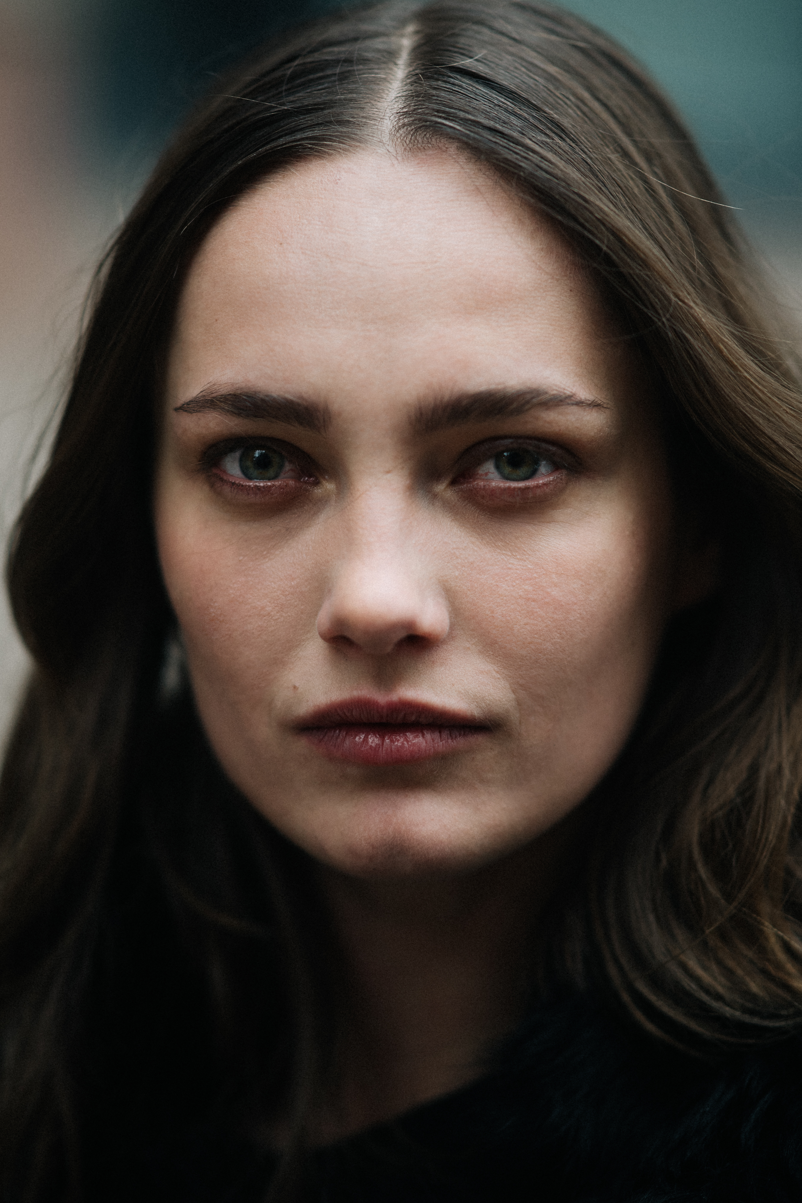 Portrait of model with green eyes
