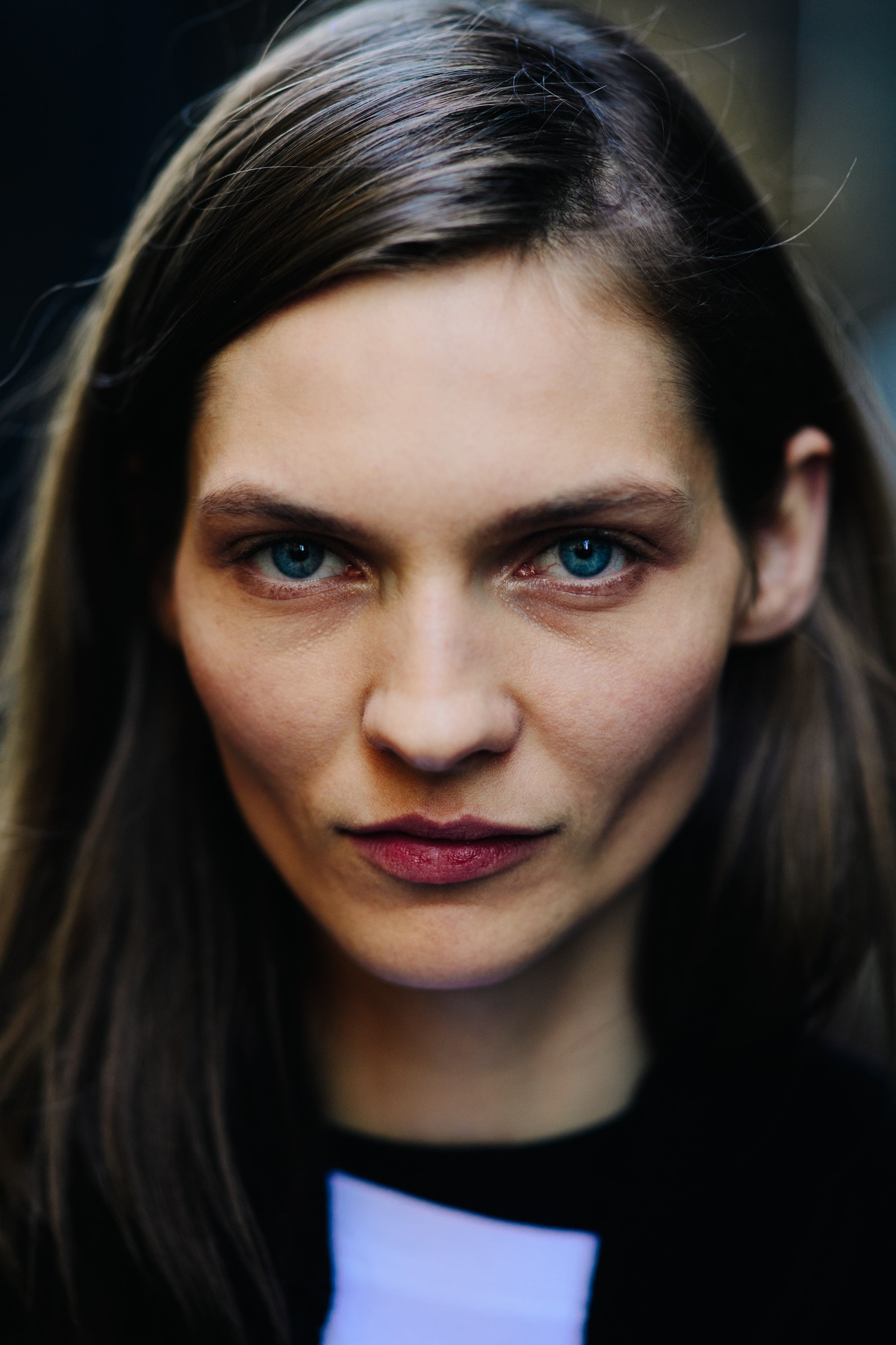 Portrait of model with blue eyes