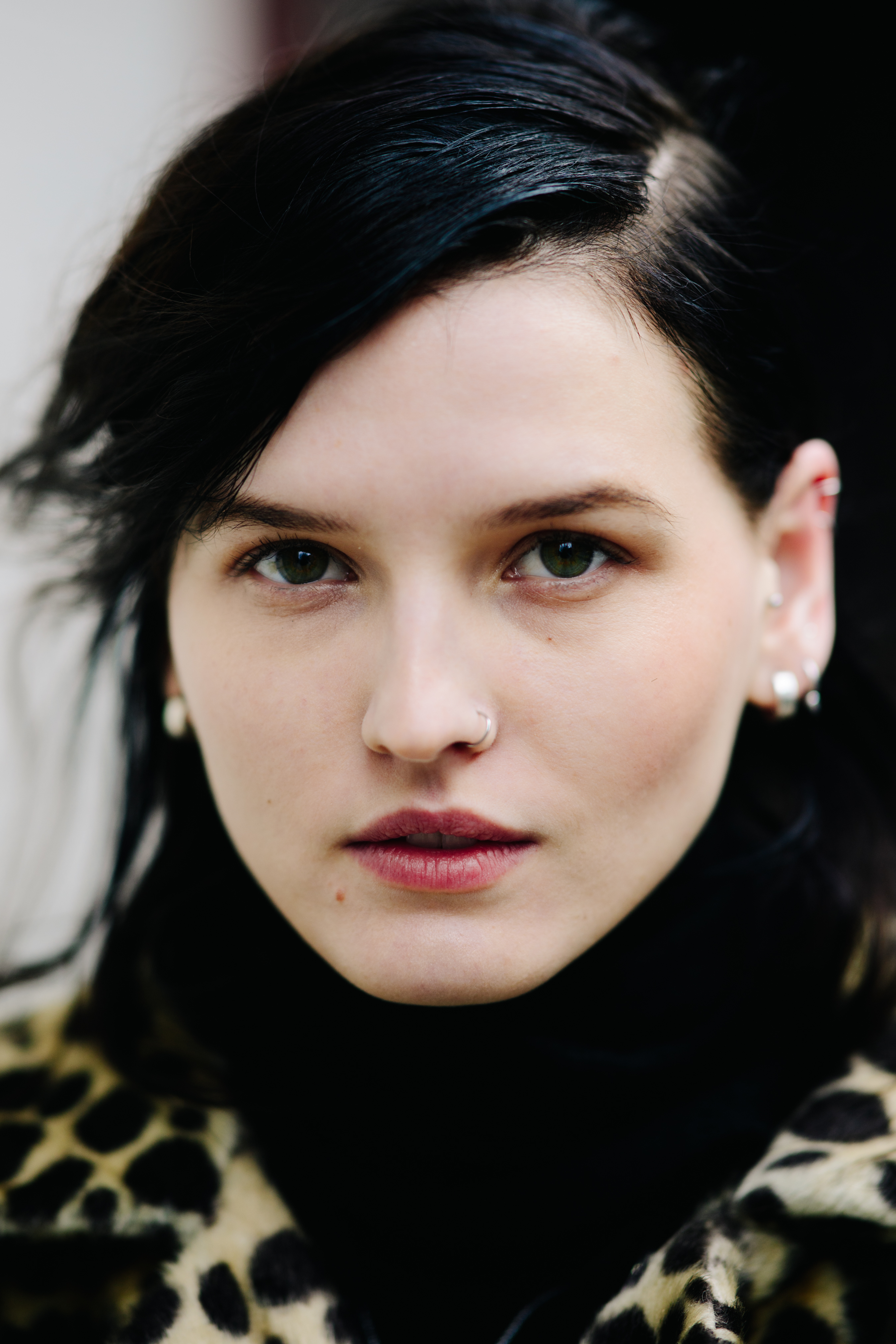 Portrait of Estonian model with black hair