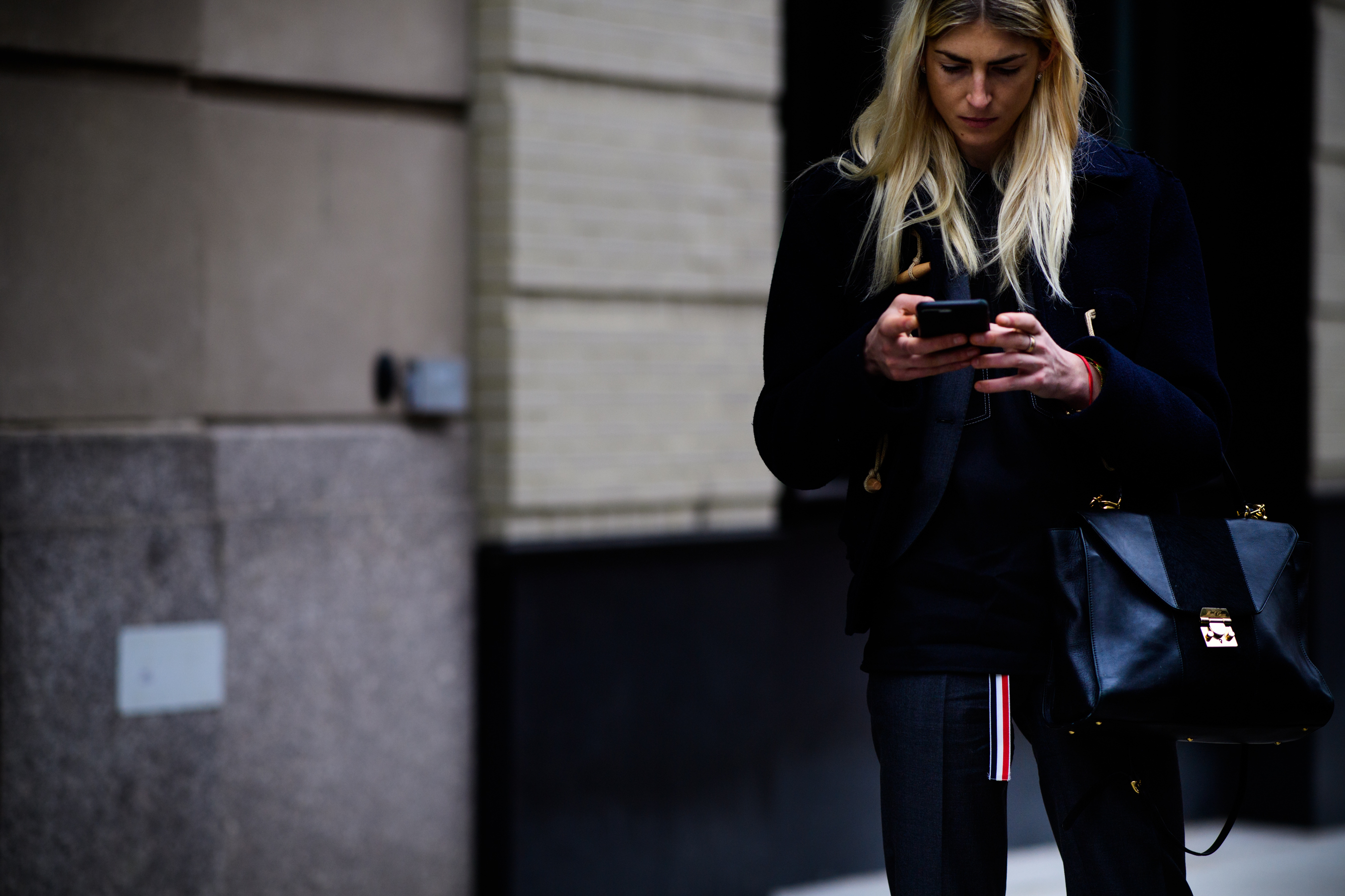 Woman with black bag
