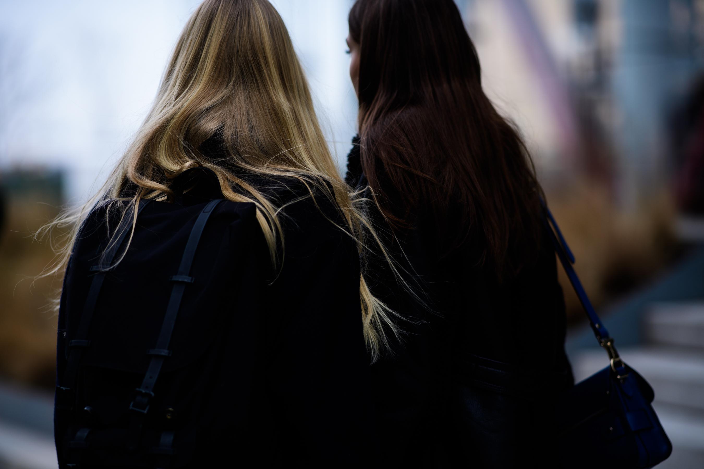 Two models with long hair