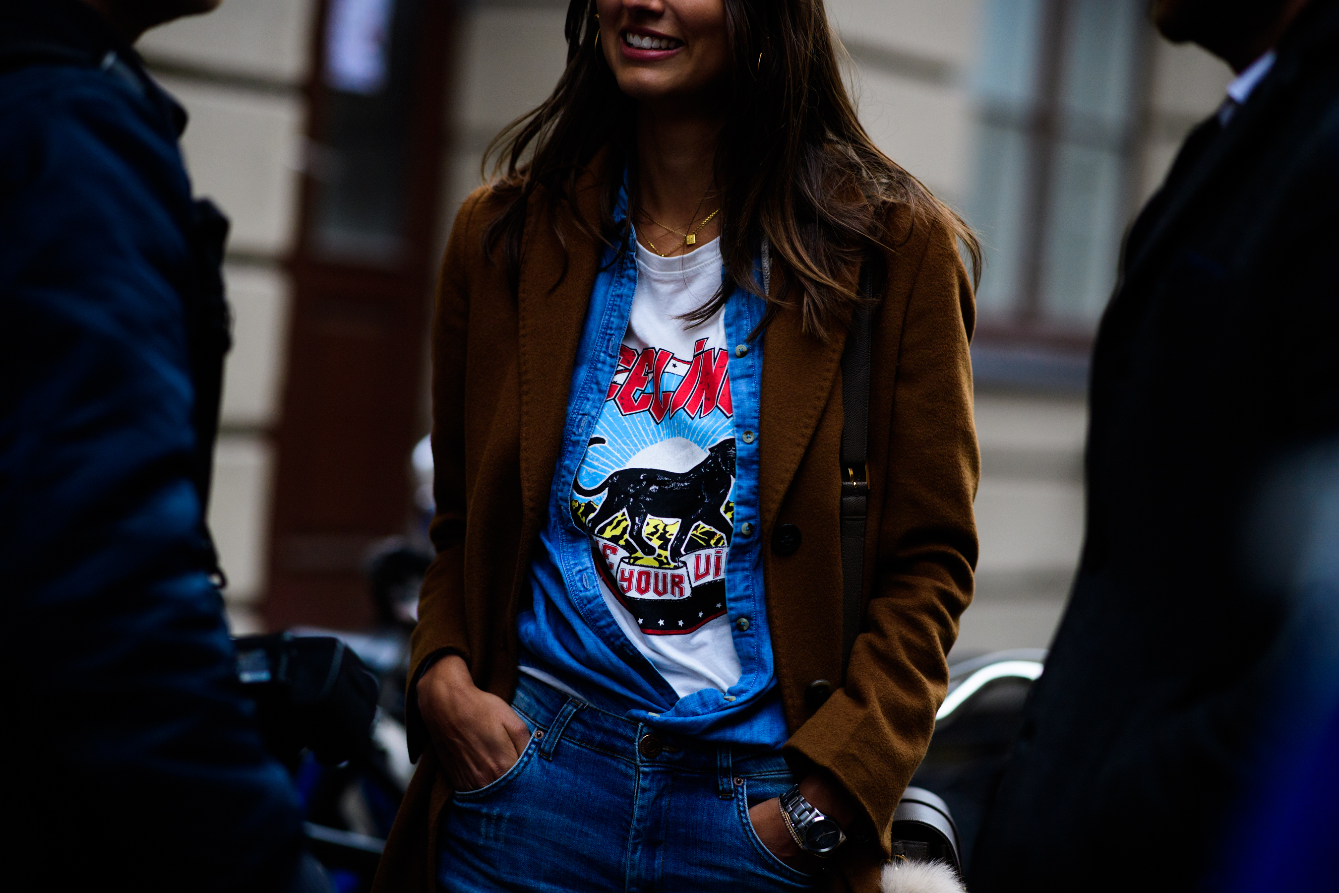 Woman wearing denim clothes