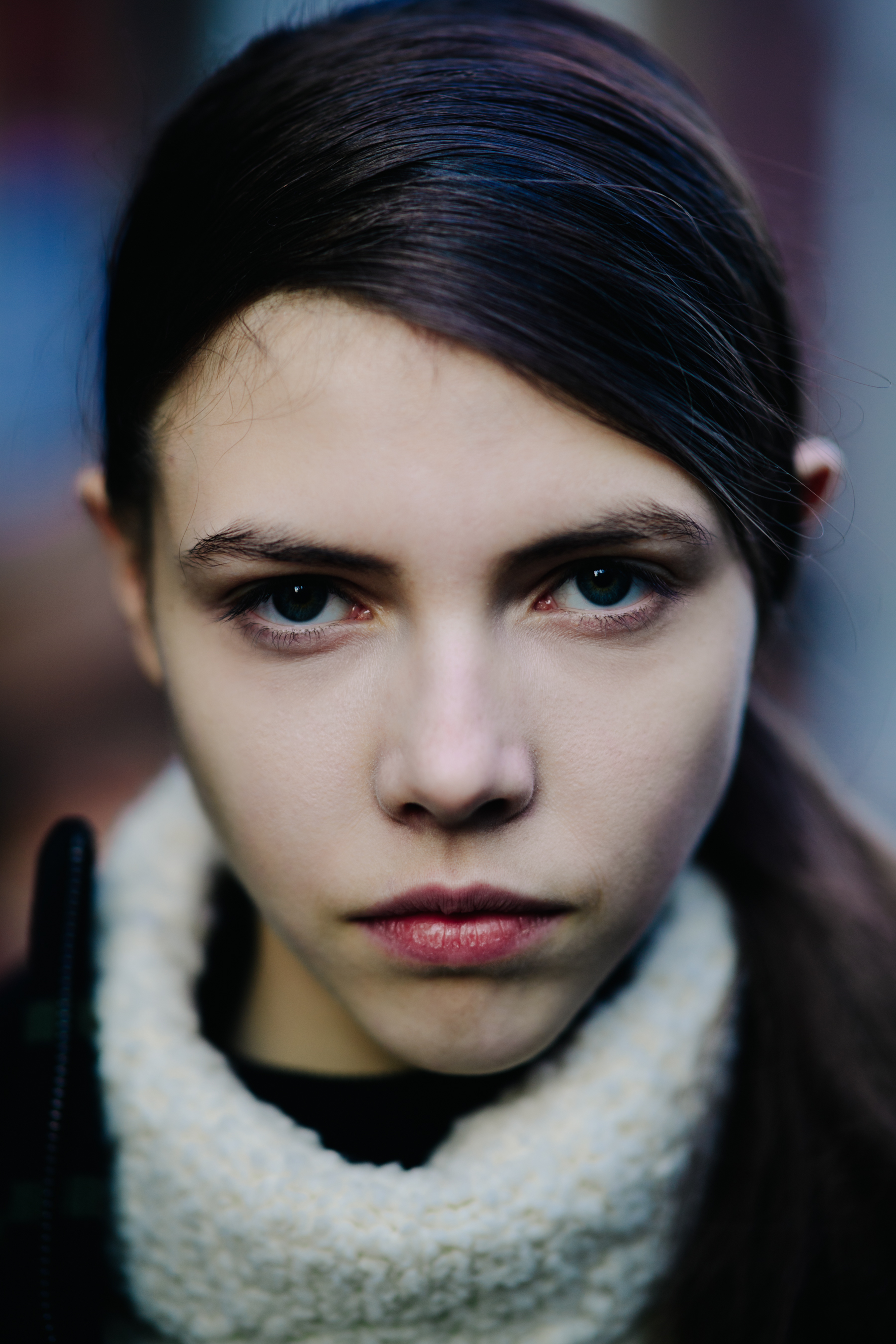 Portrait of model with long hair