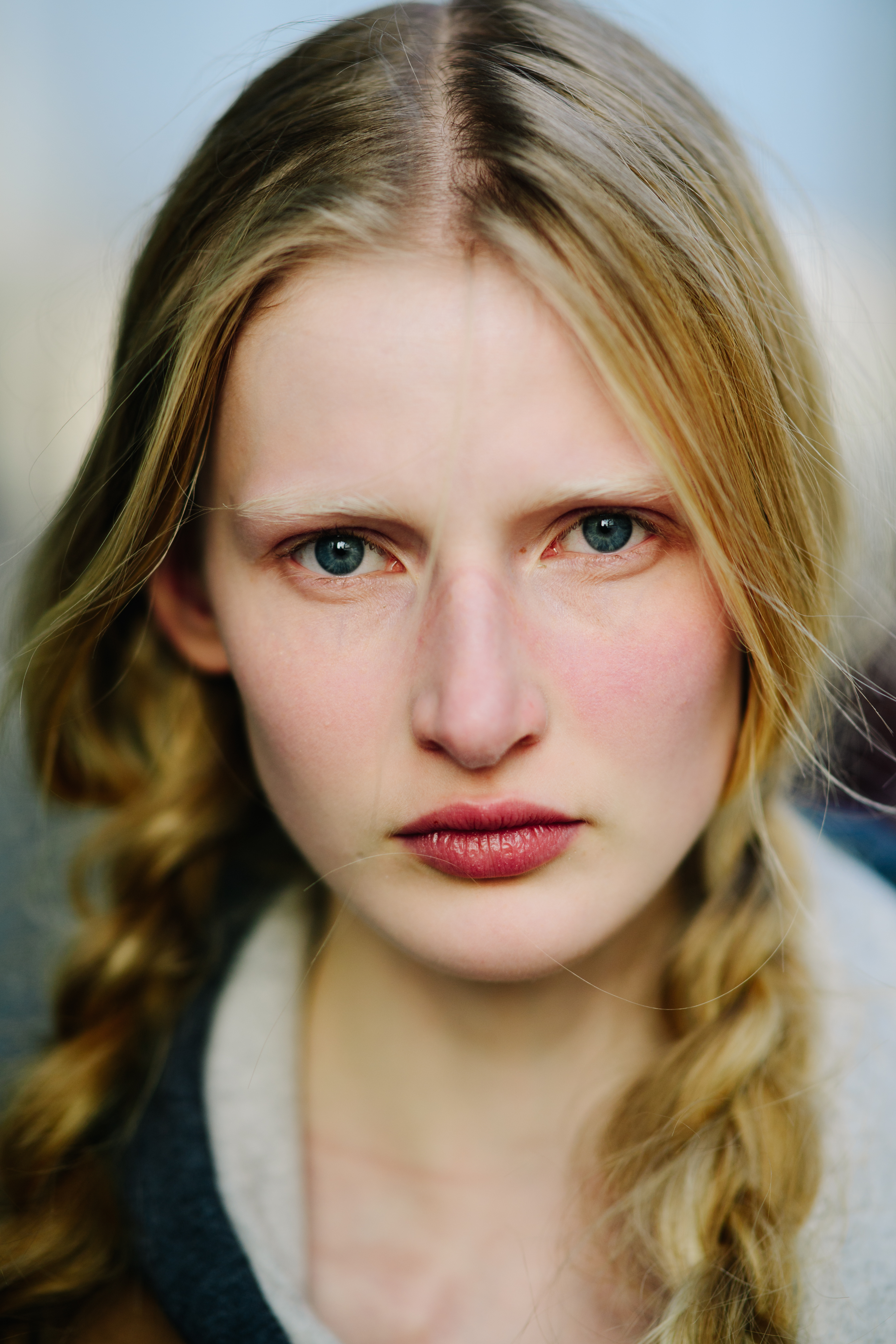 Portrait of model with blue eyes