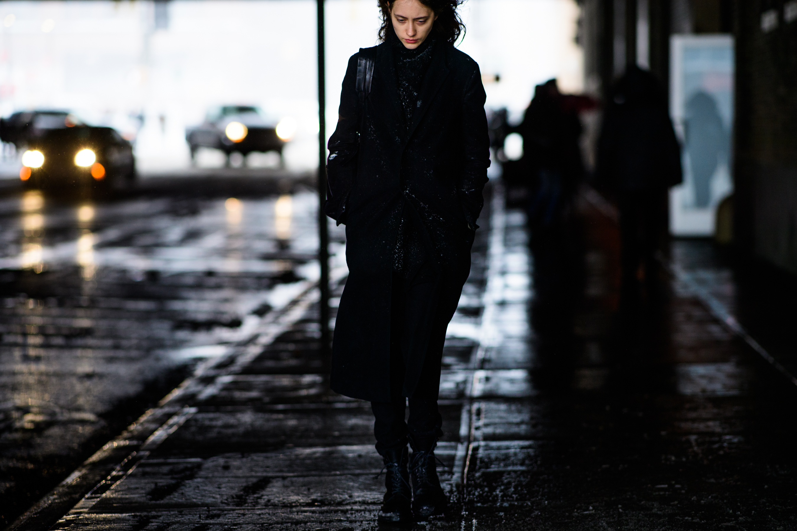 Russian model wearing black