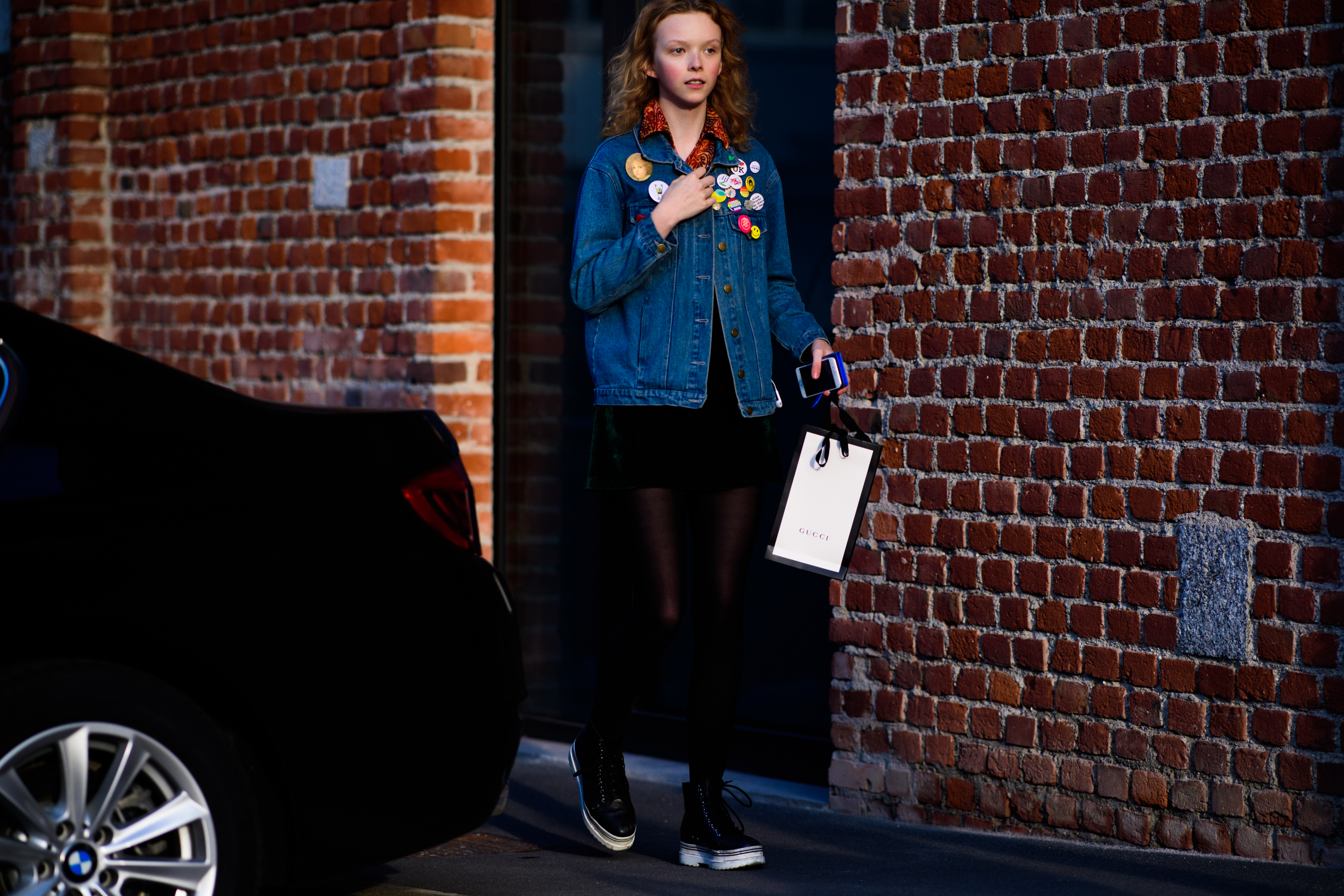 Model wearing denim