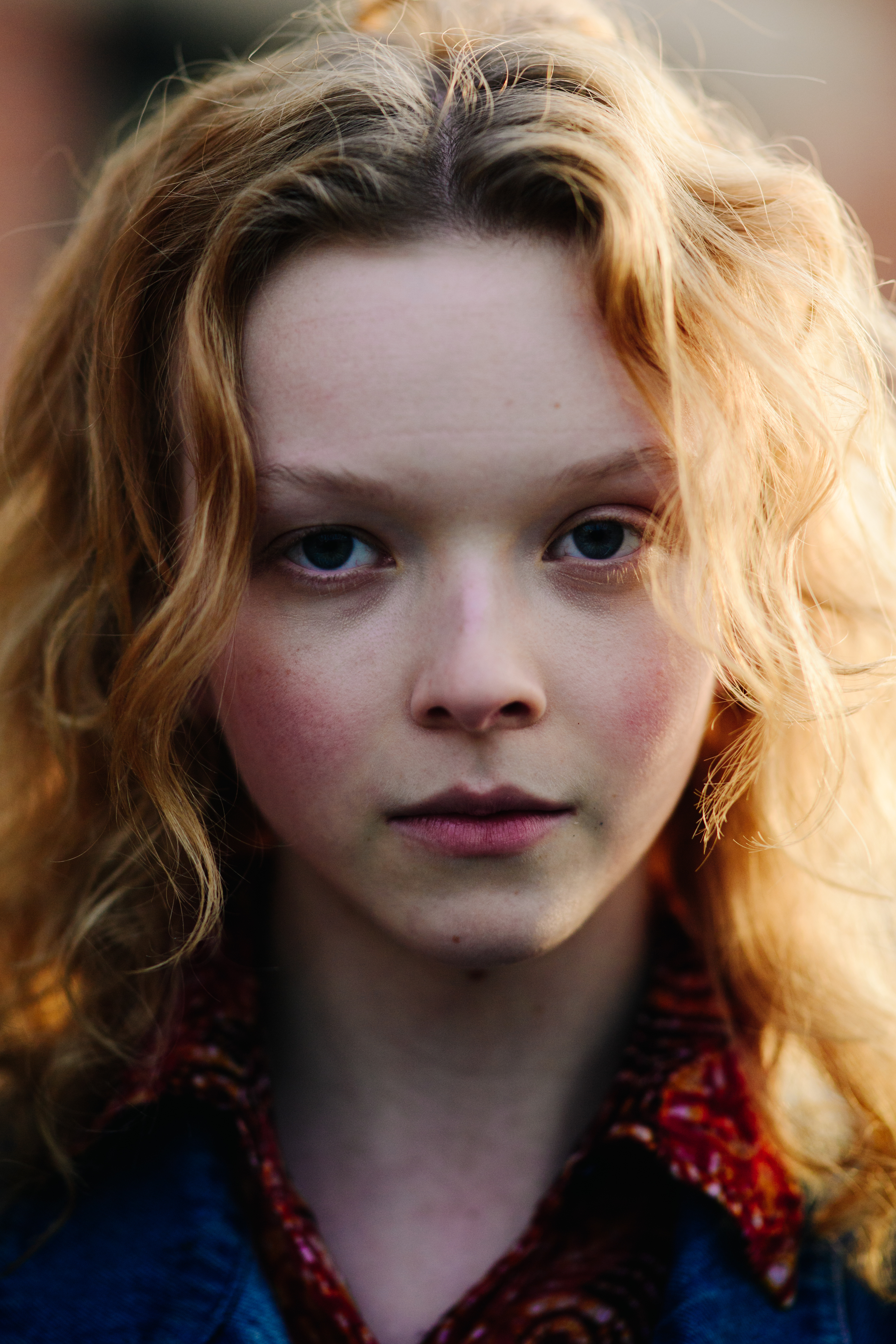 Portrait of model with blonde hair
