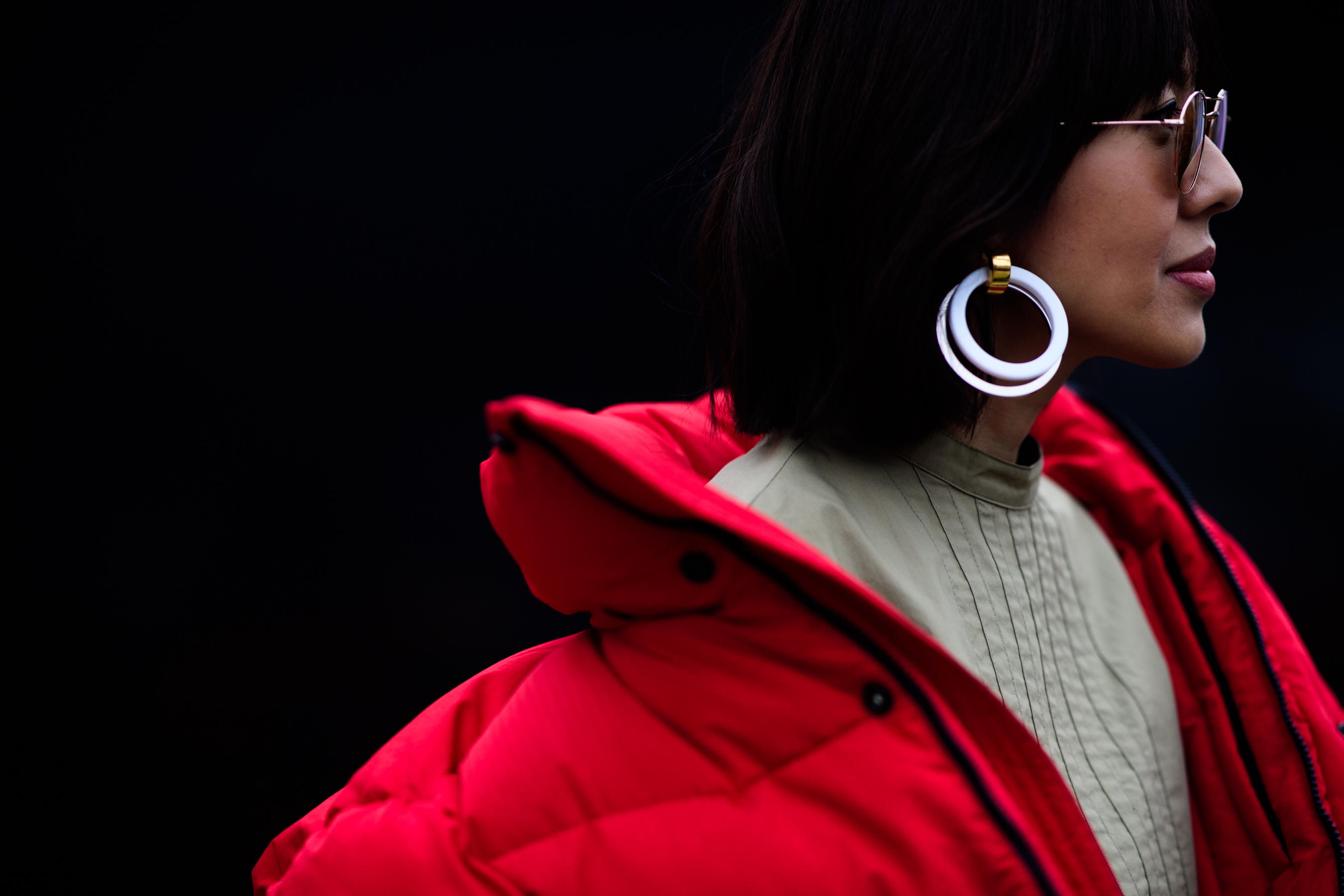 Philippines editor wearing Balenciaga red jacket