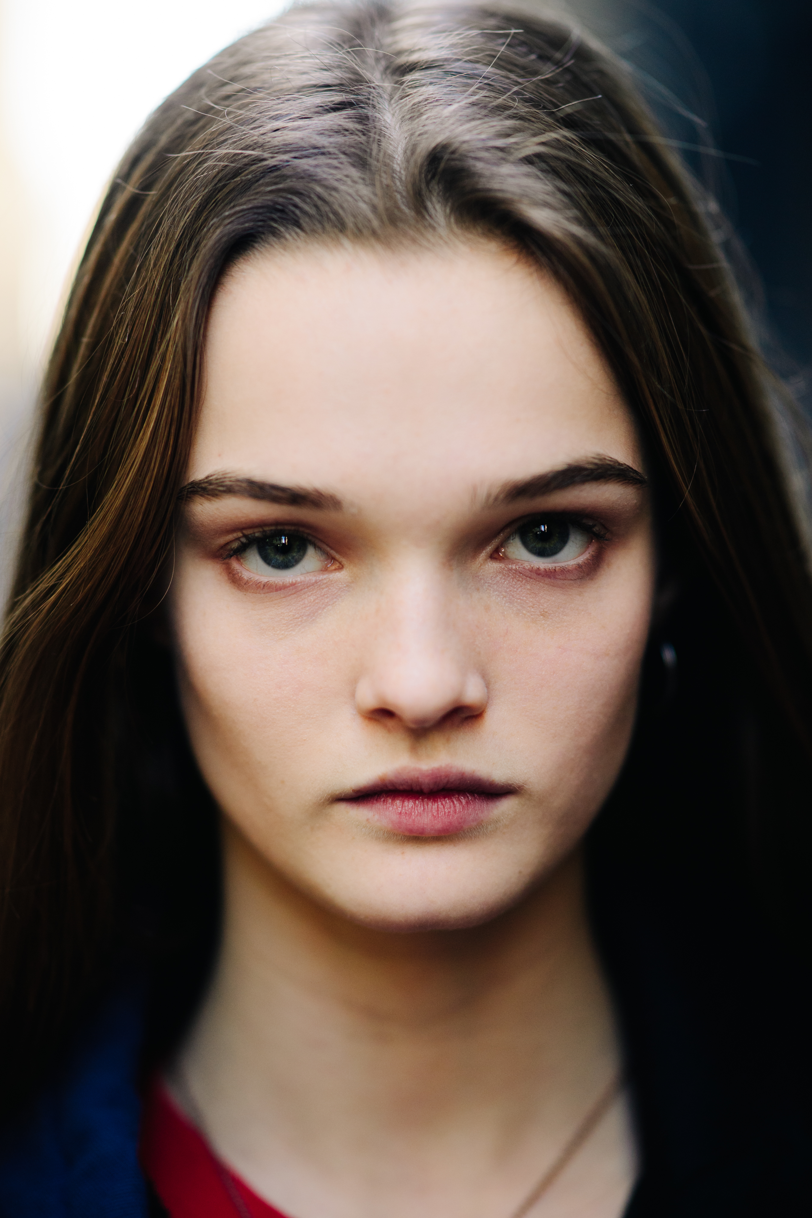 Portrait of model with long hair