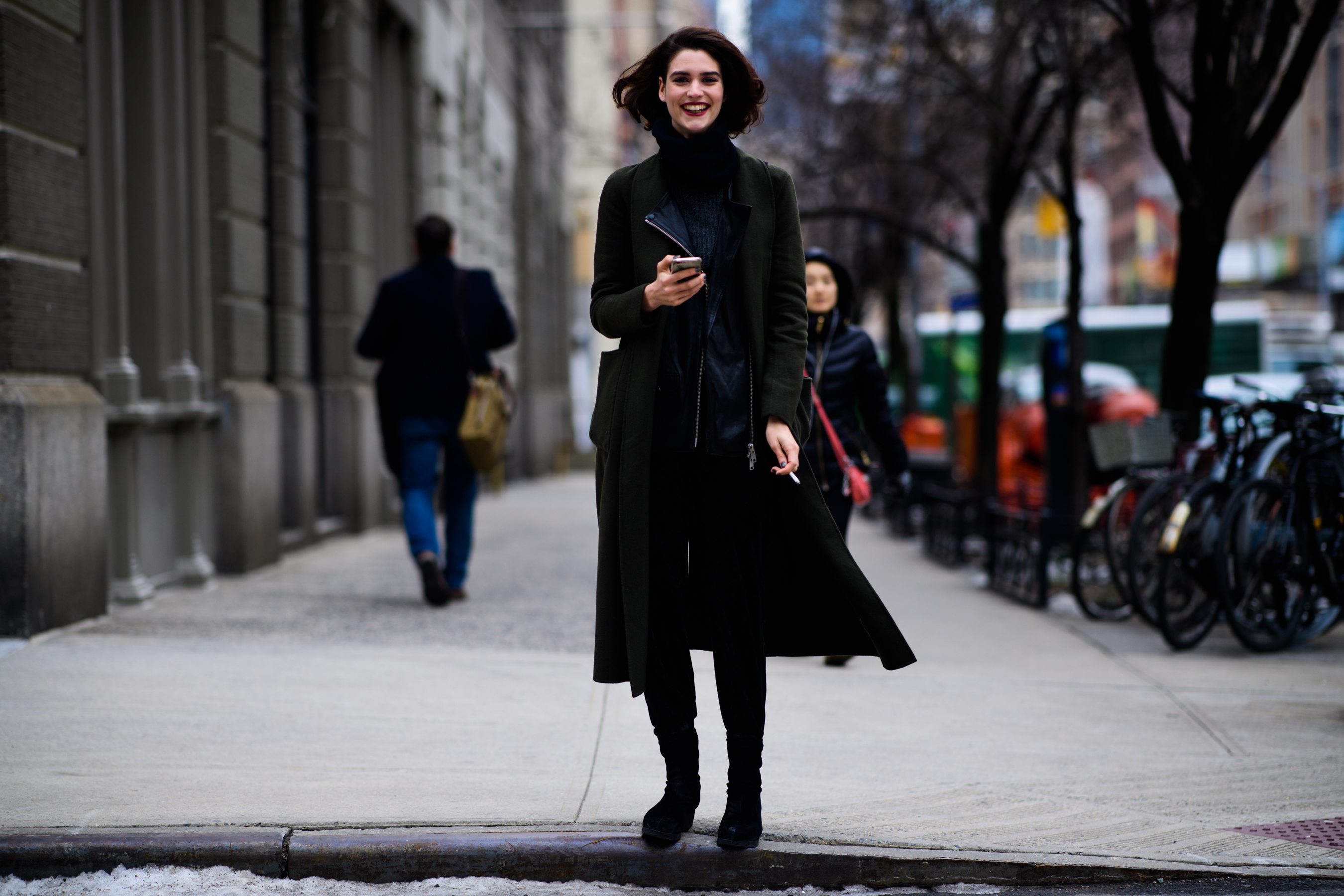 Model wearing black clothes