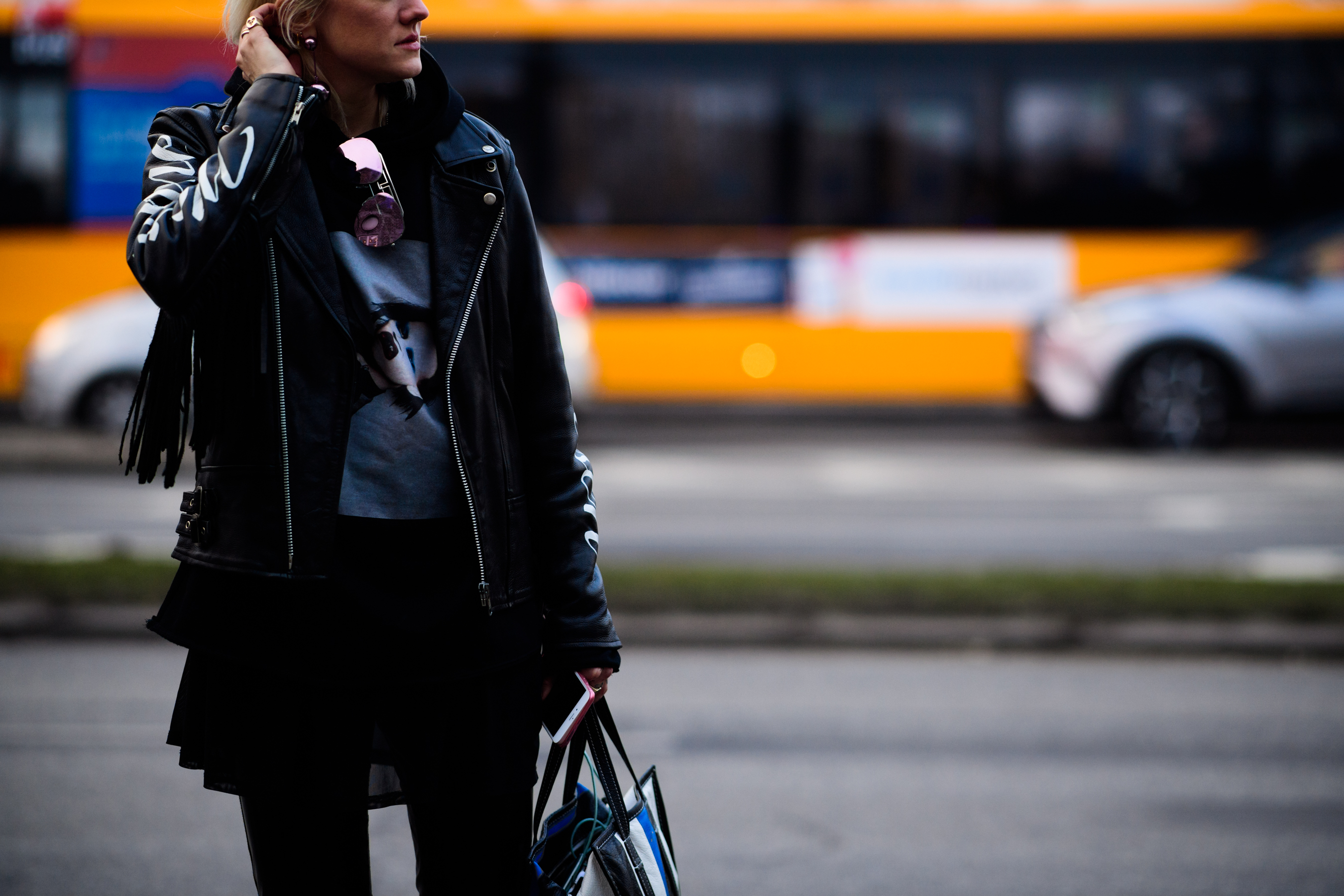 Woman with Balenciga bag