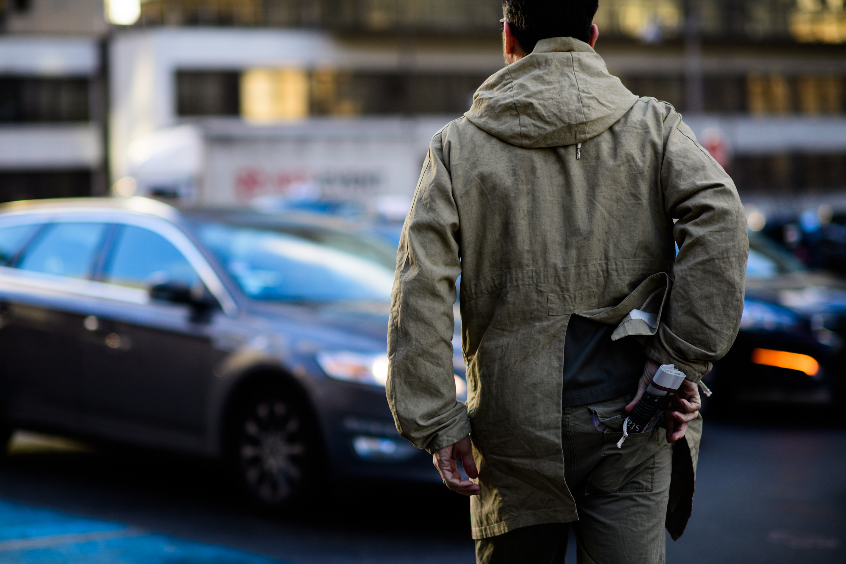 German man wearing military style jacket