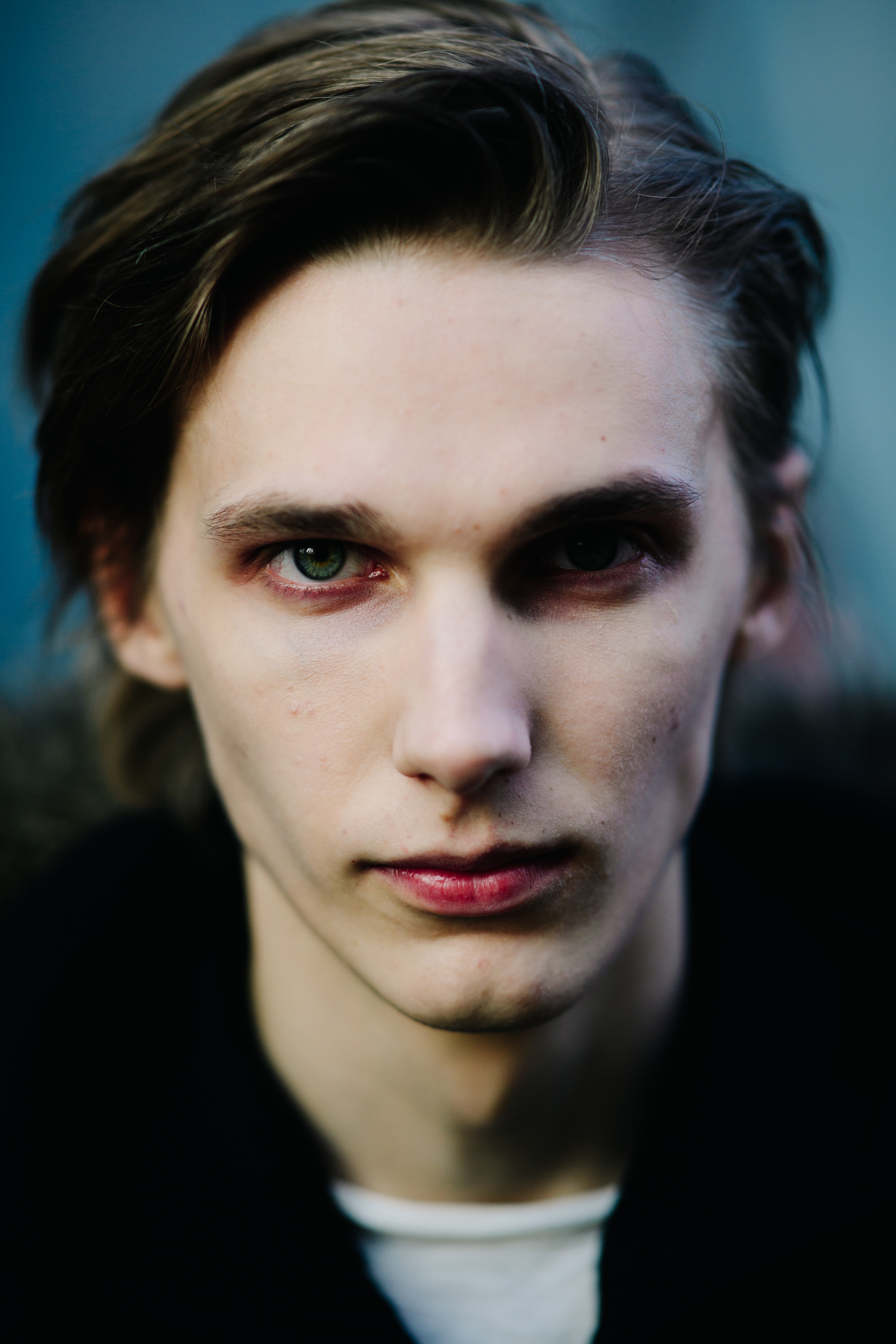 Portrait of model with green eyes