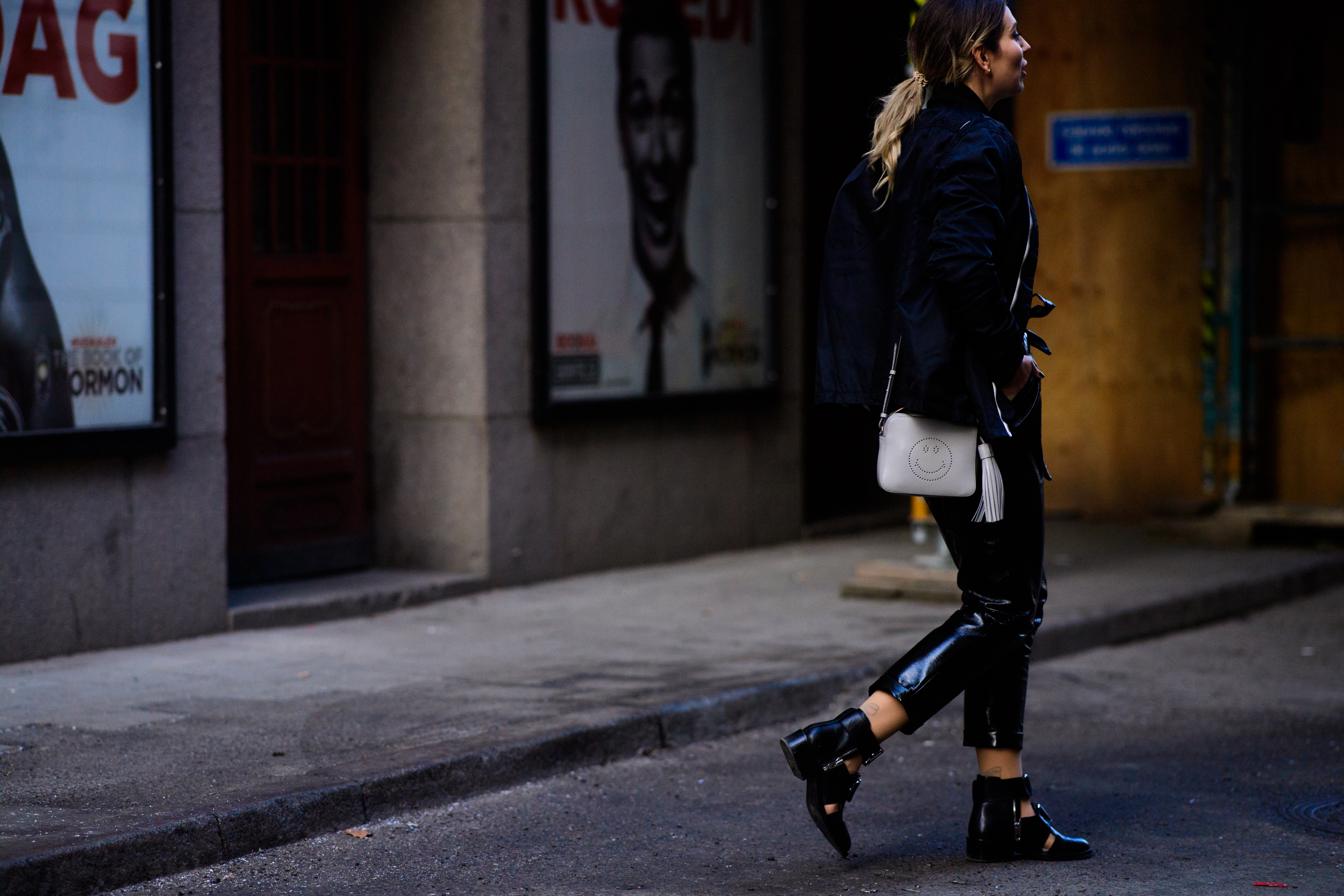 Woman wearing all black