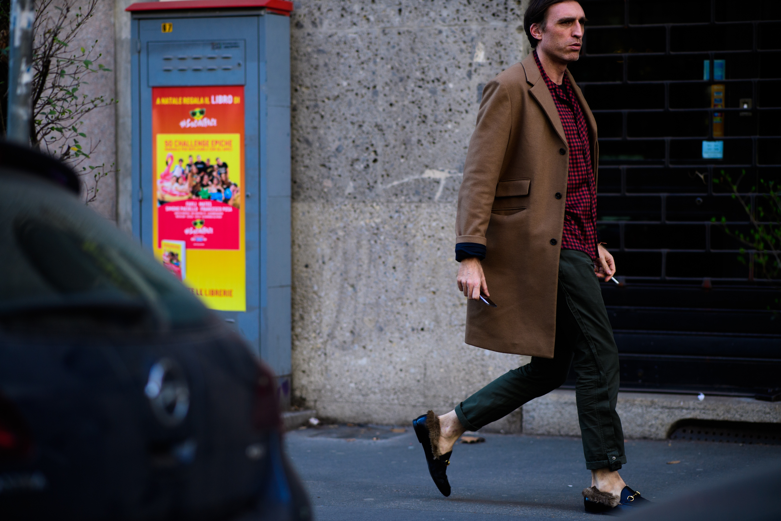 Man wearing Gucci shoes