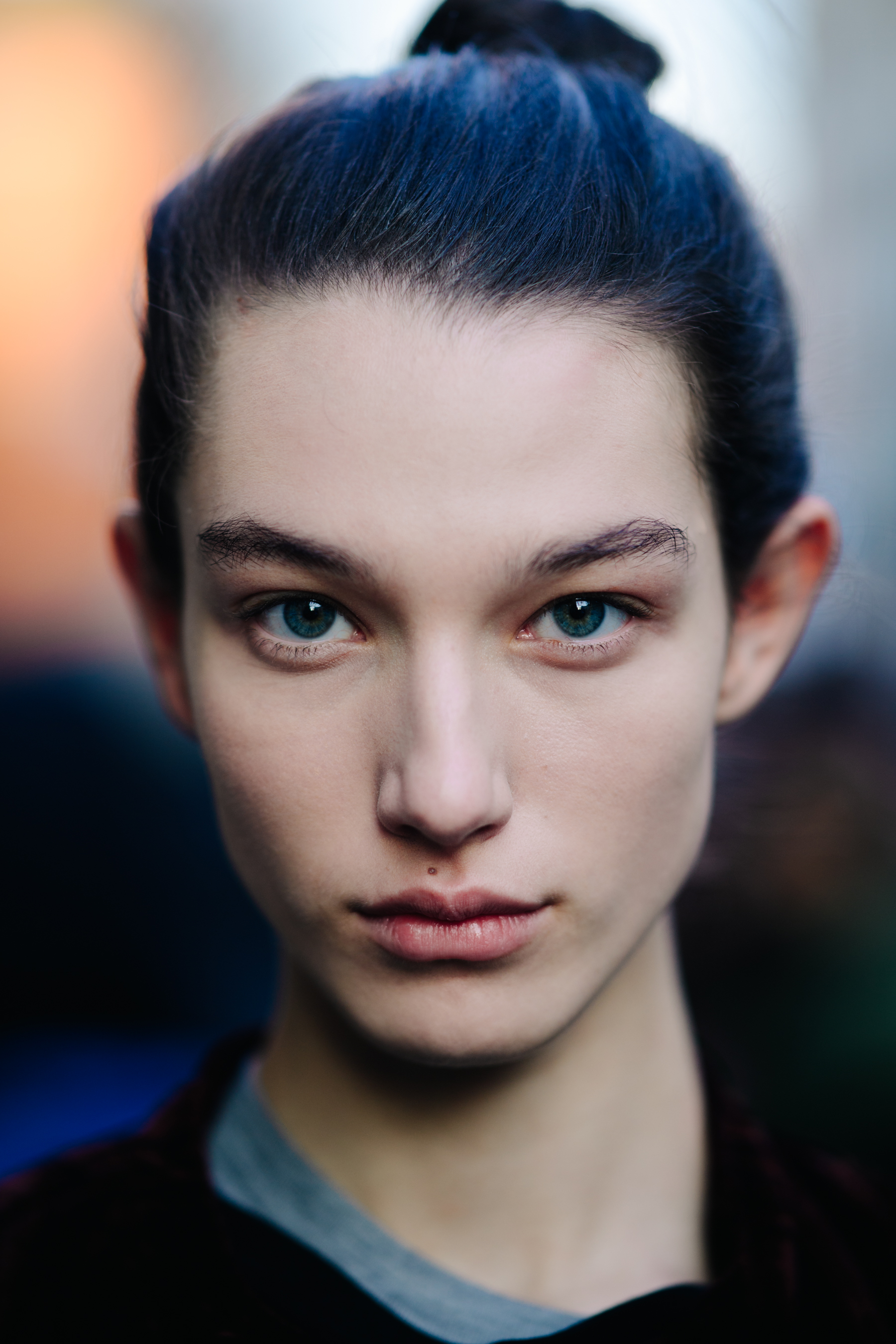 Portrait of model blue eyes