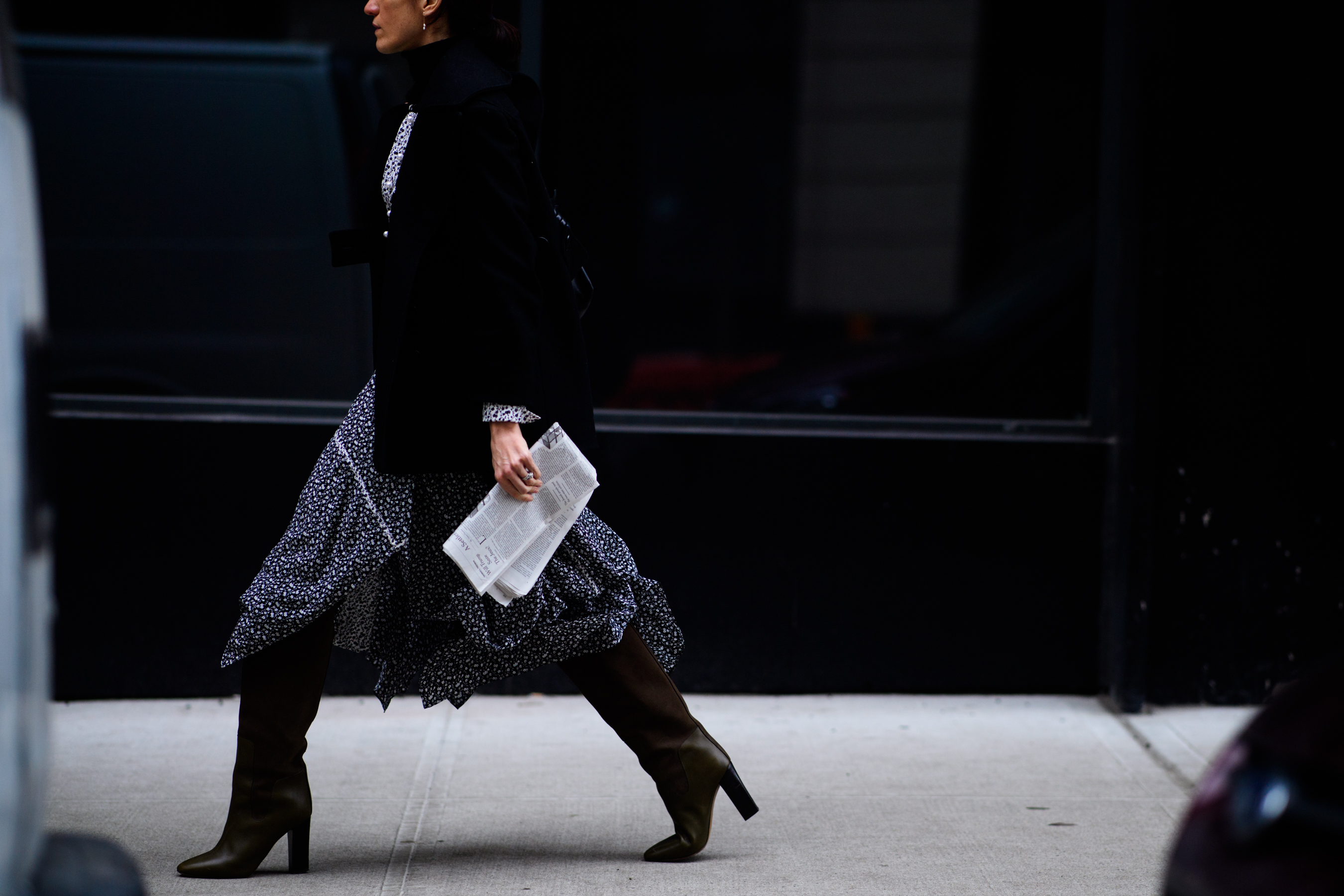 Fashion stylist wearing dress