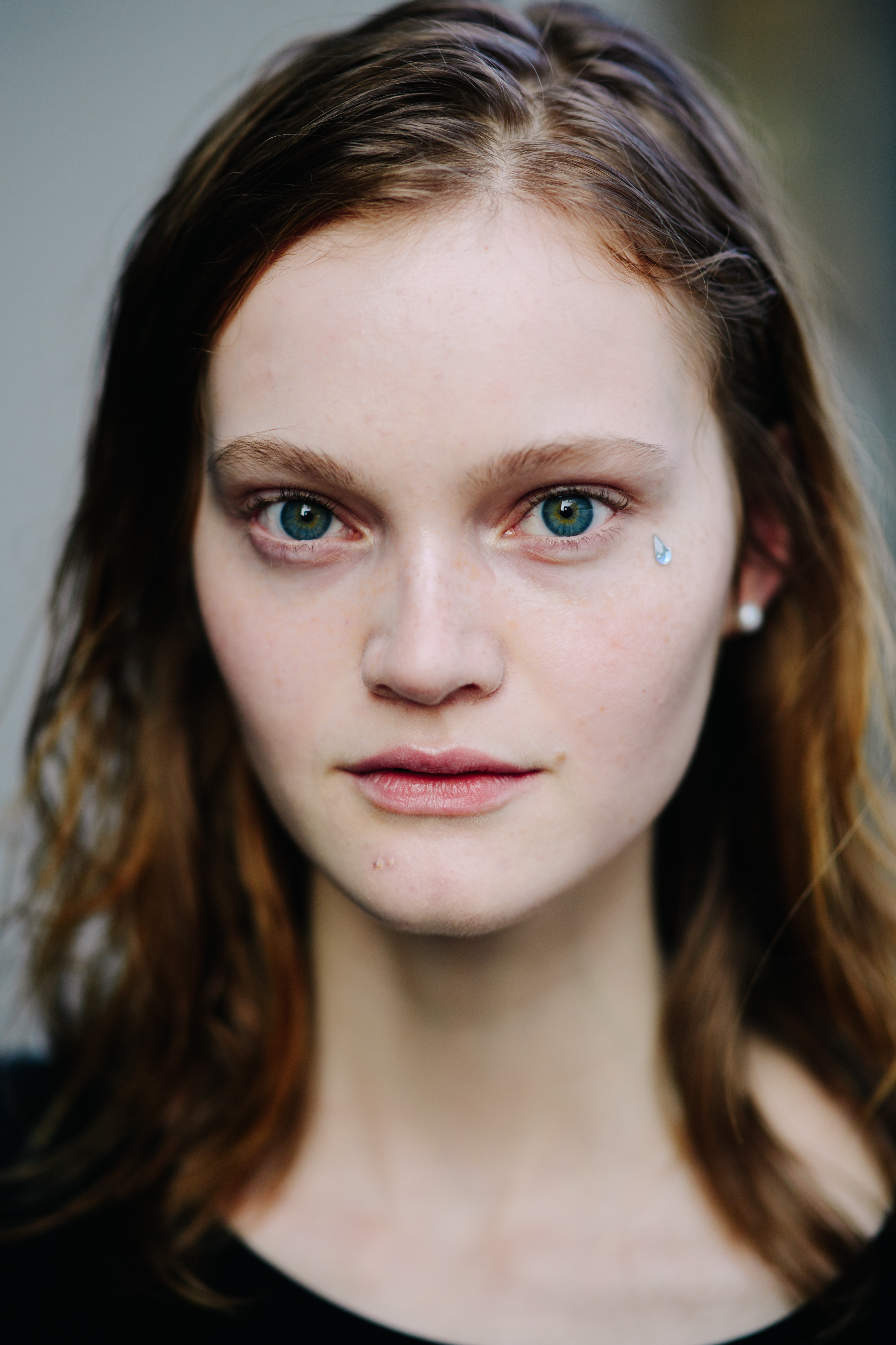Portrait of model with blue eyes