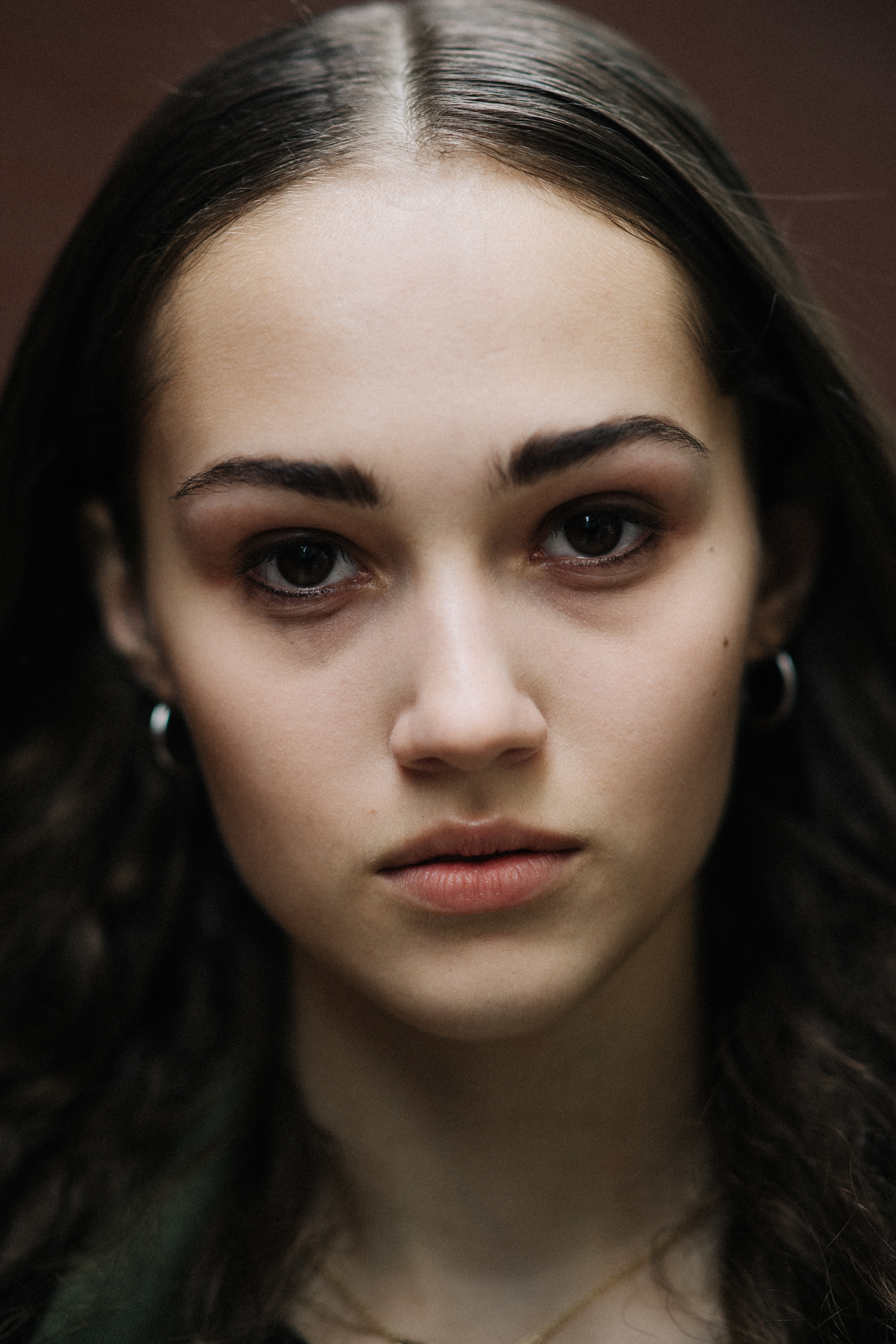 Portrait of model with long hair