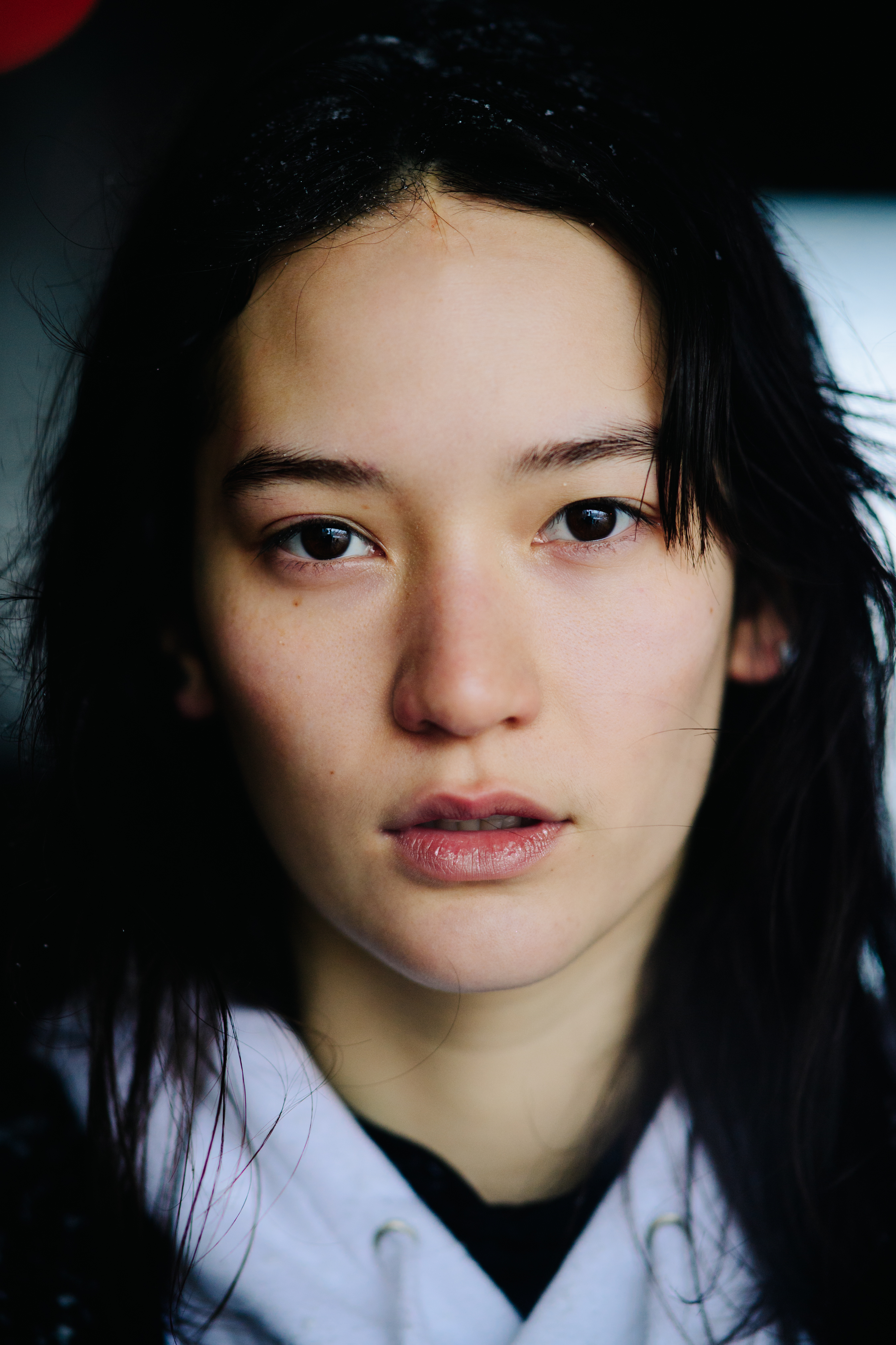 Portrait of woman with dark eyes