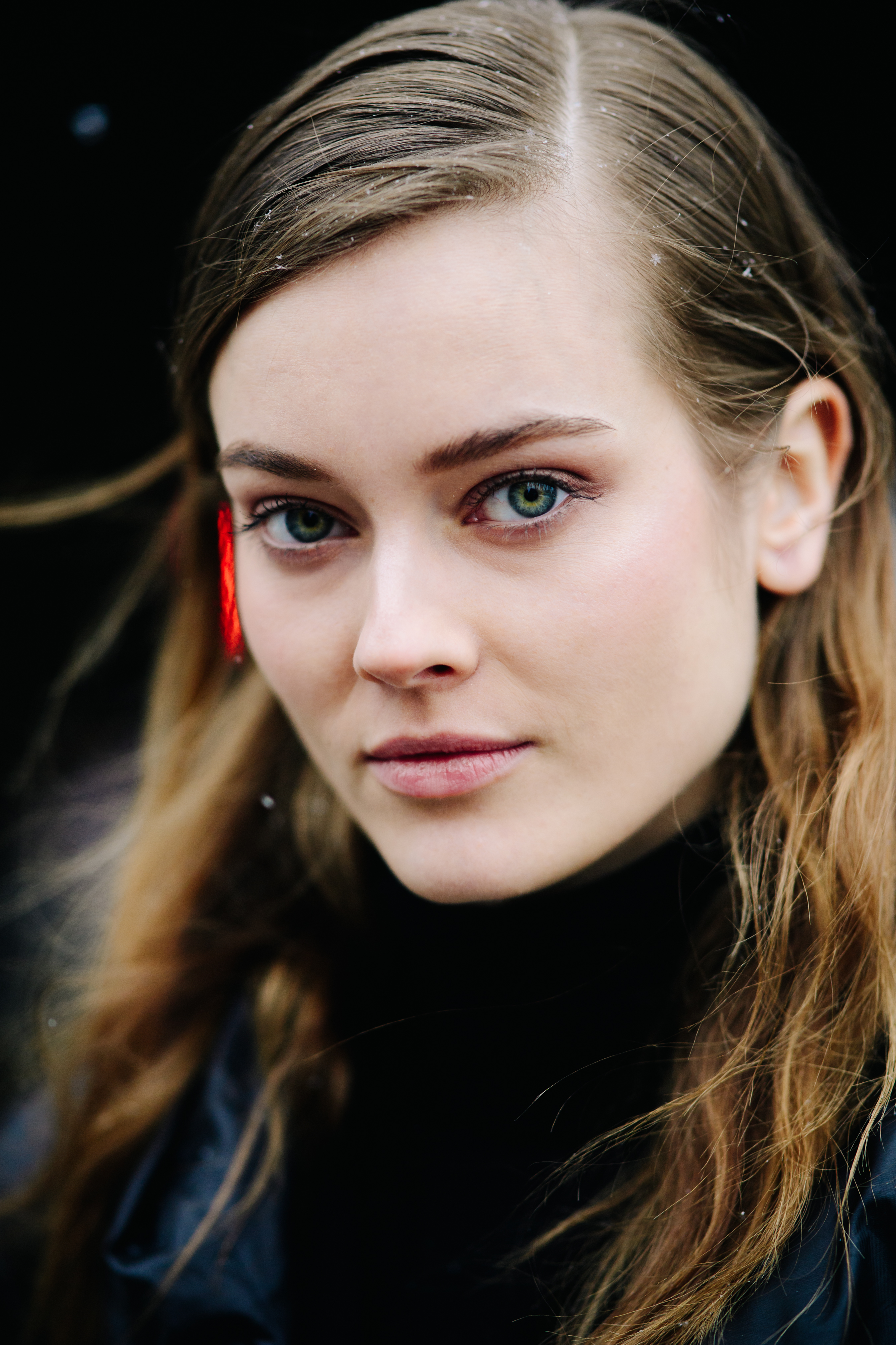 Woman with green eyes