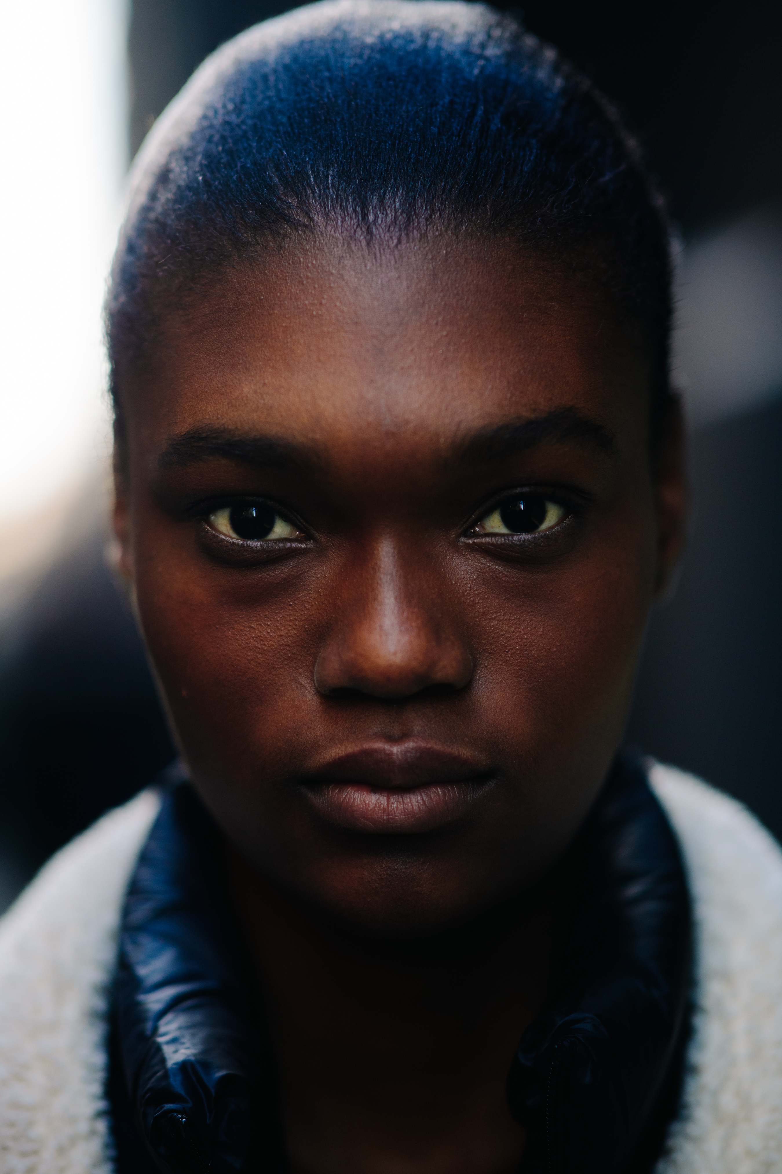 Portrait of woman with dark eyes