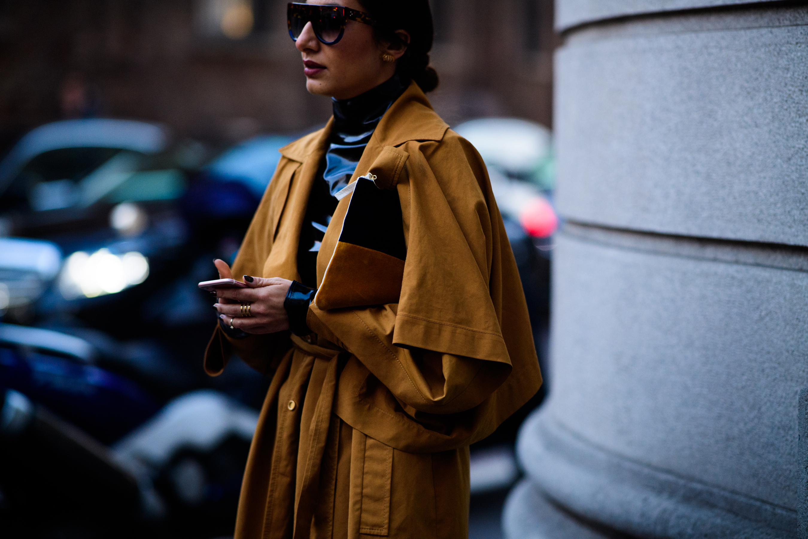 Woman wearing brown cloak