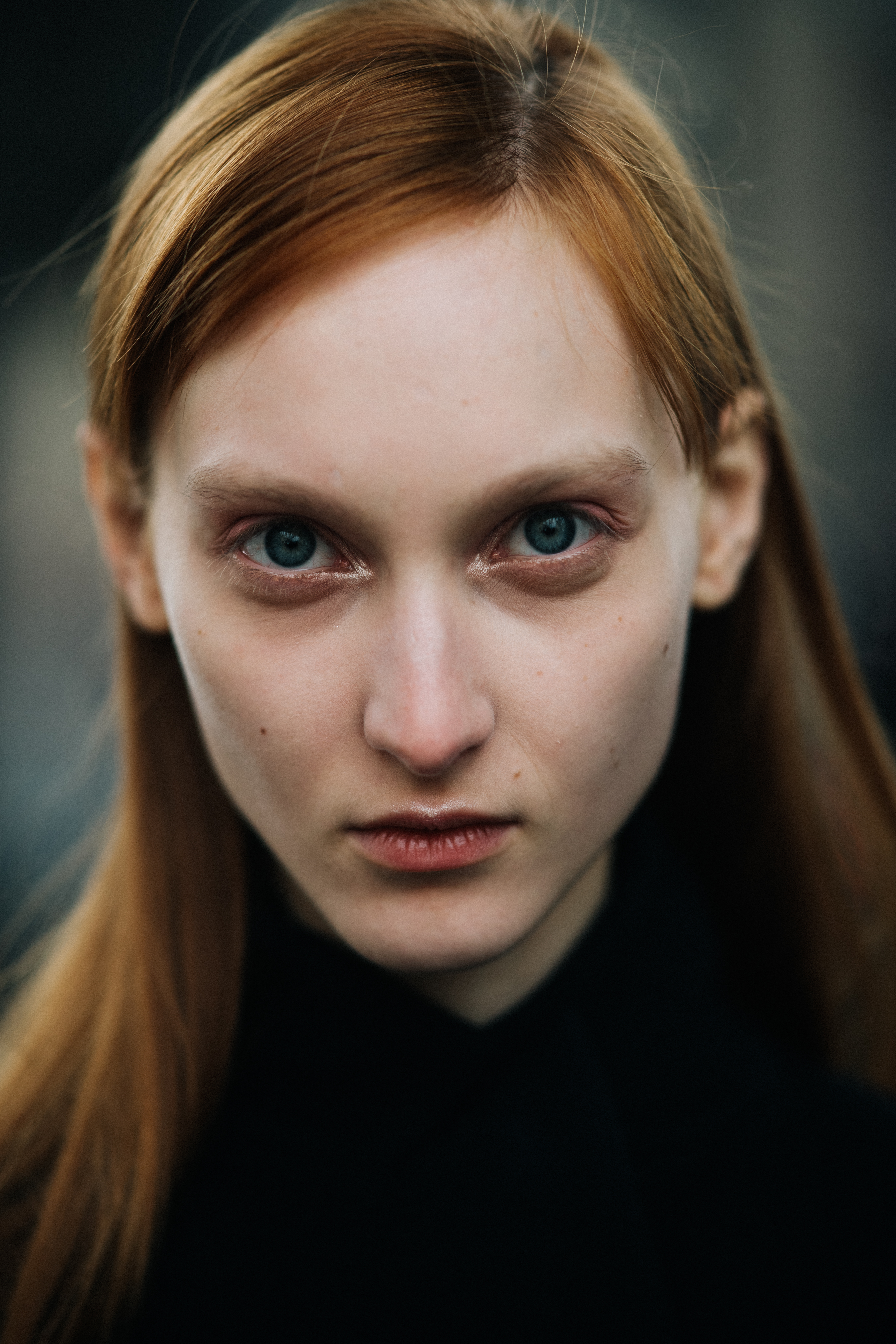 Portrait of model with blue eyes