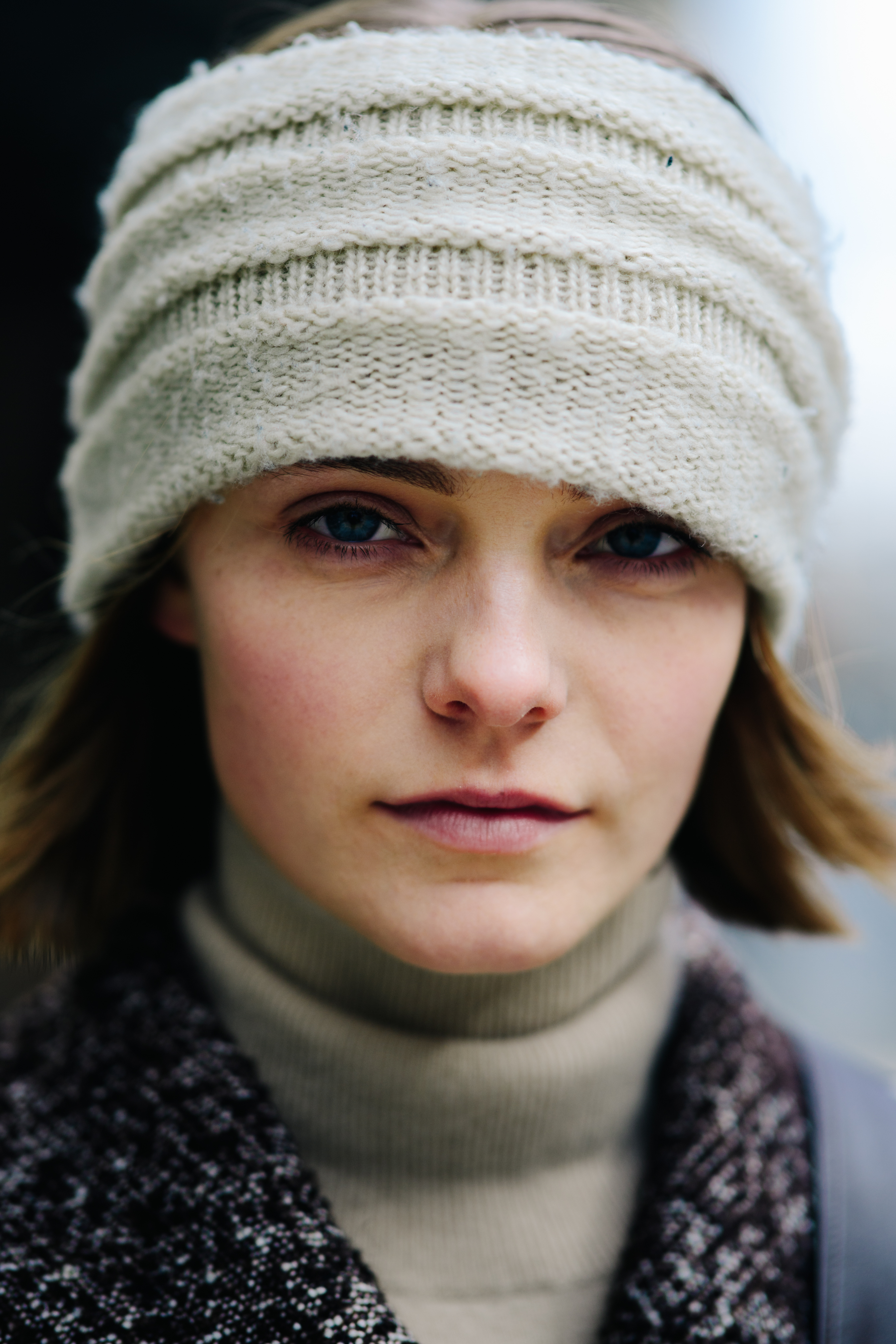 Portrait of a model in white hat