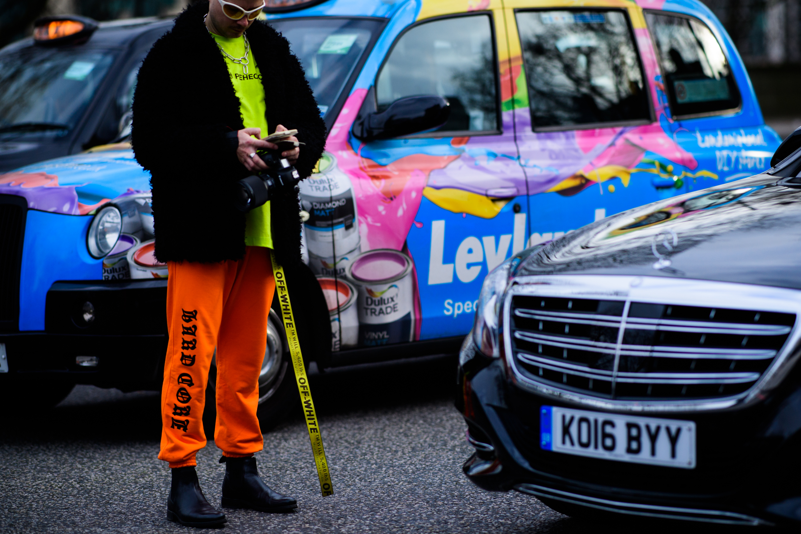 Photographer wearing street wear brands