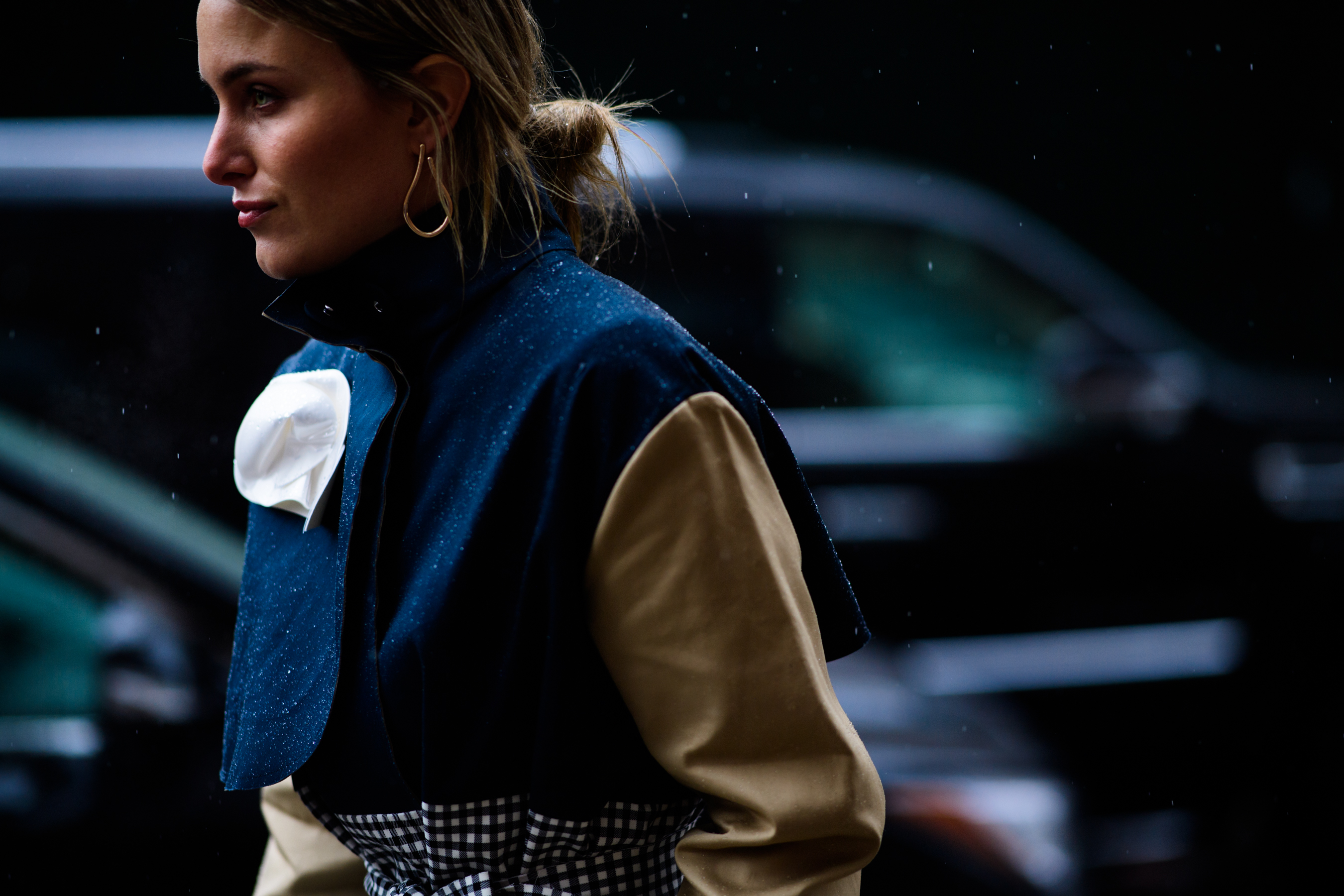 VOGUE contributor wearing blue coat