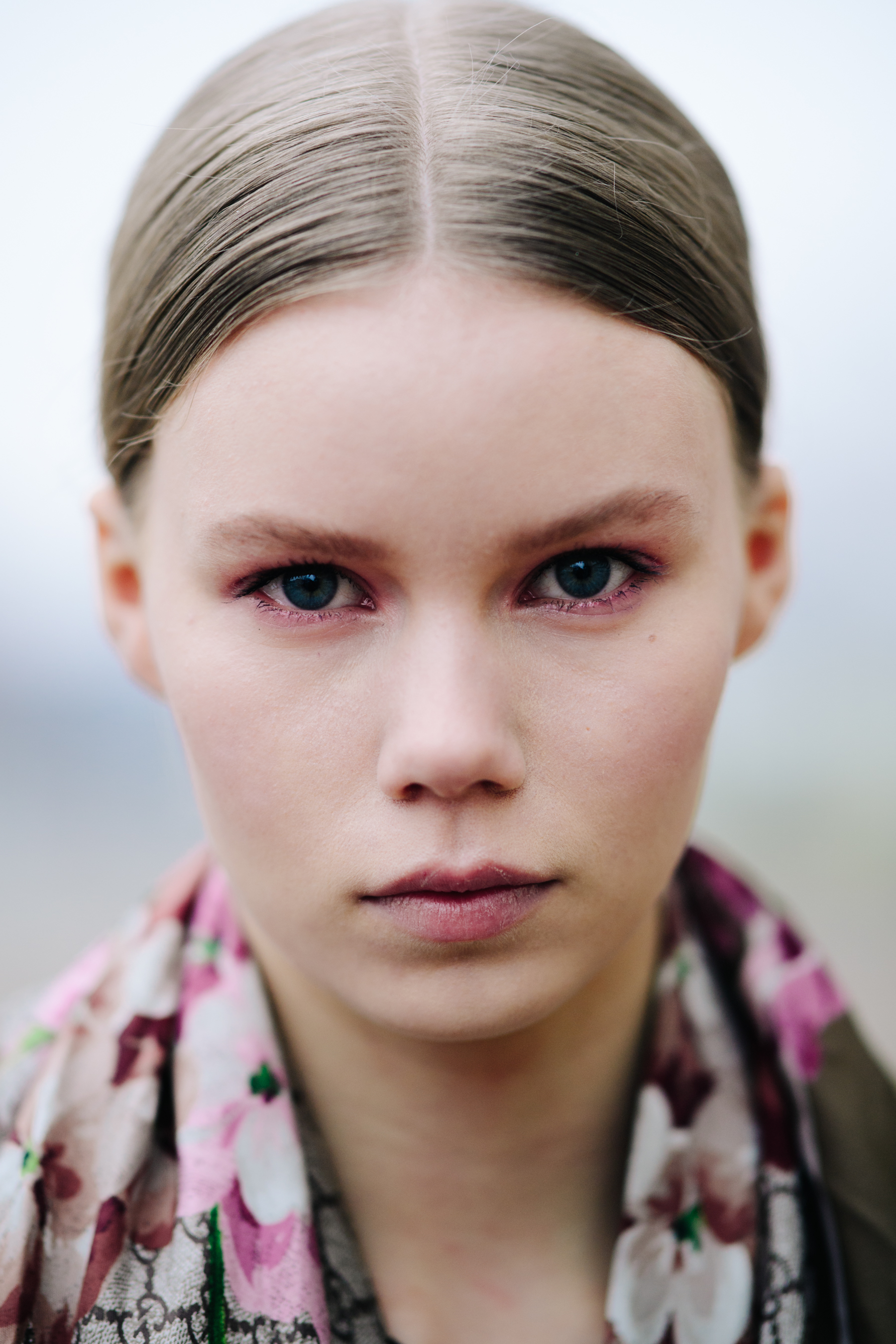 Portrait of model with brown hair