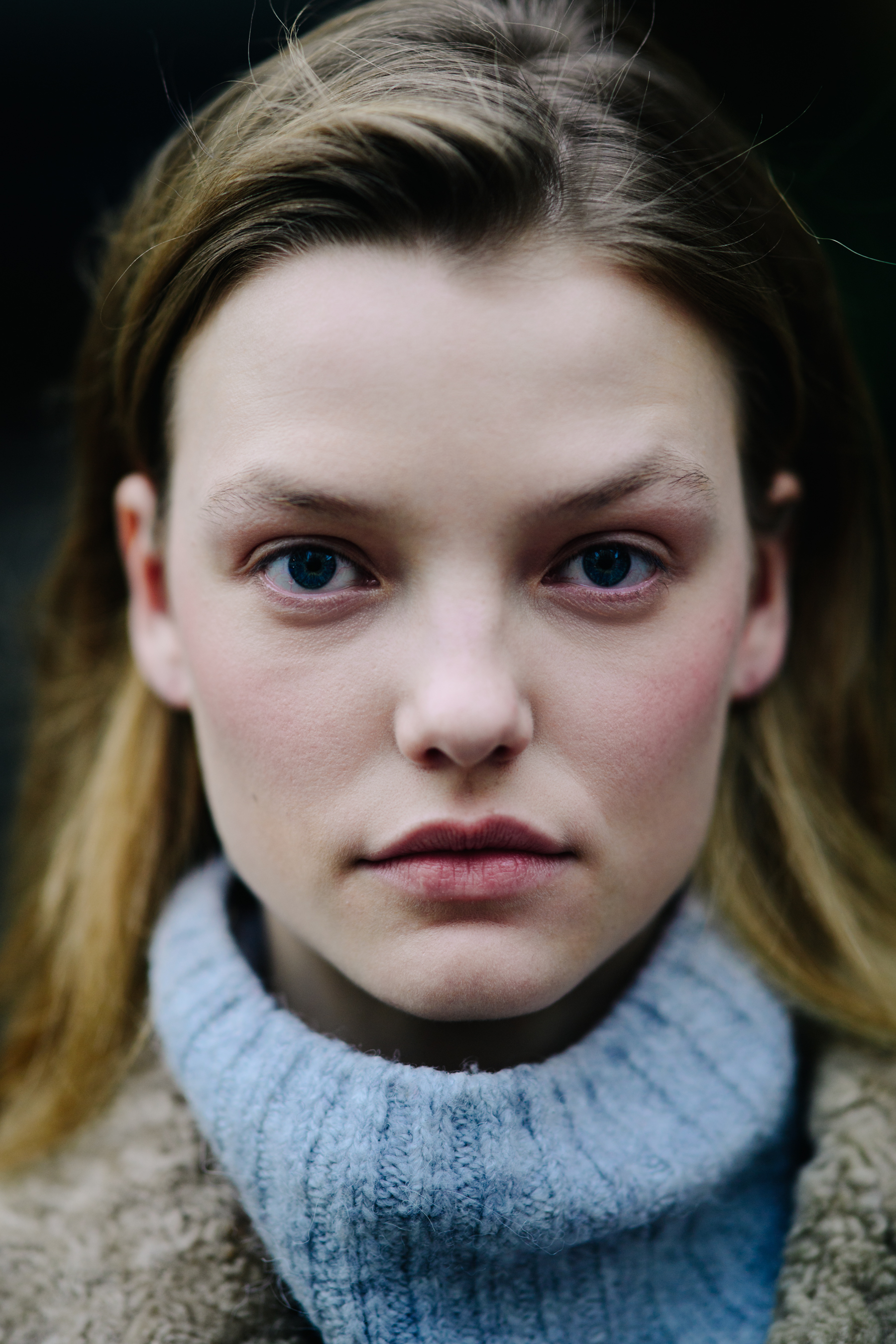 Portrait of model blue eyes