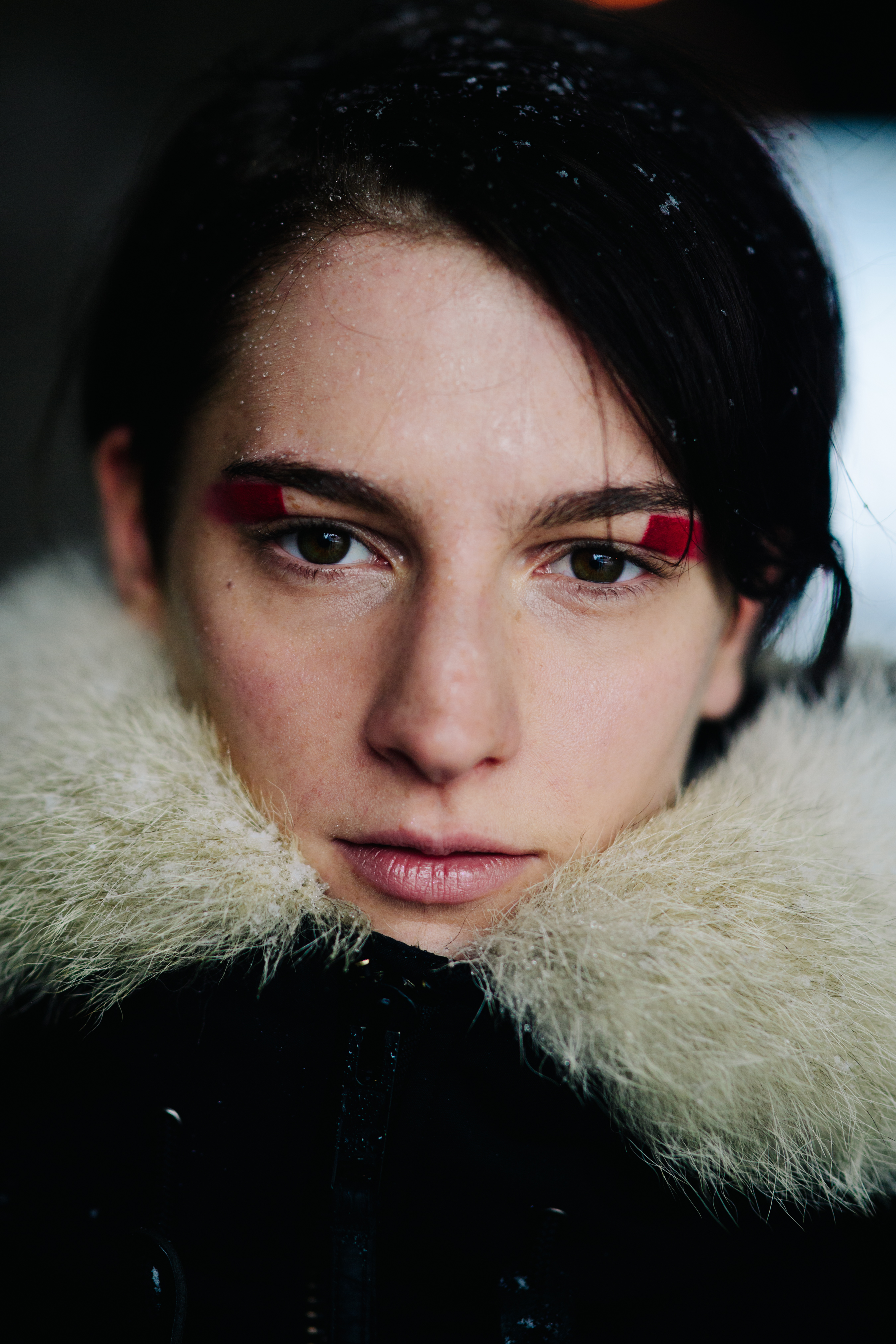 Portrait of woman with brown eyes