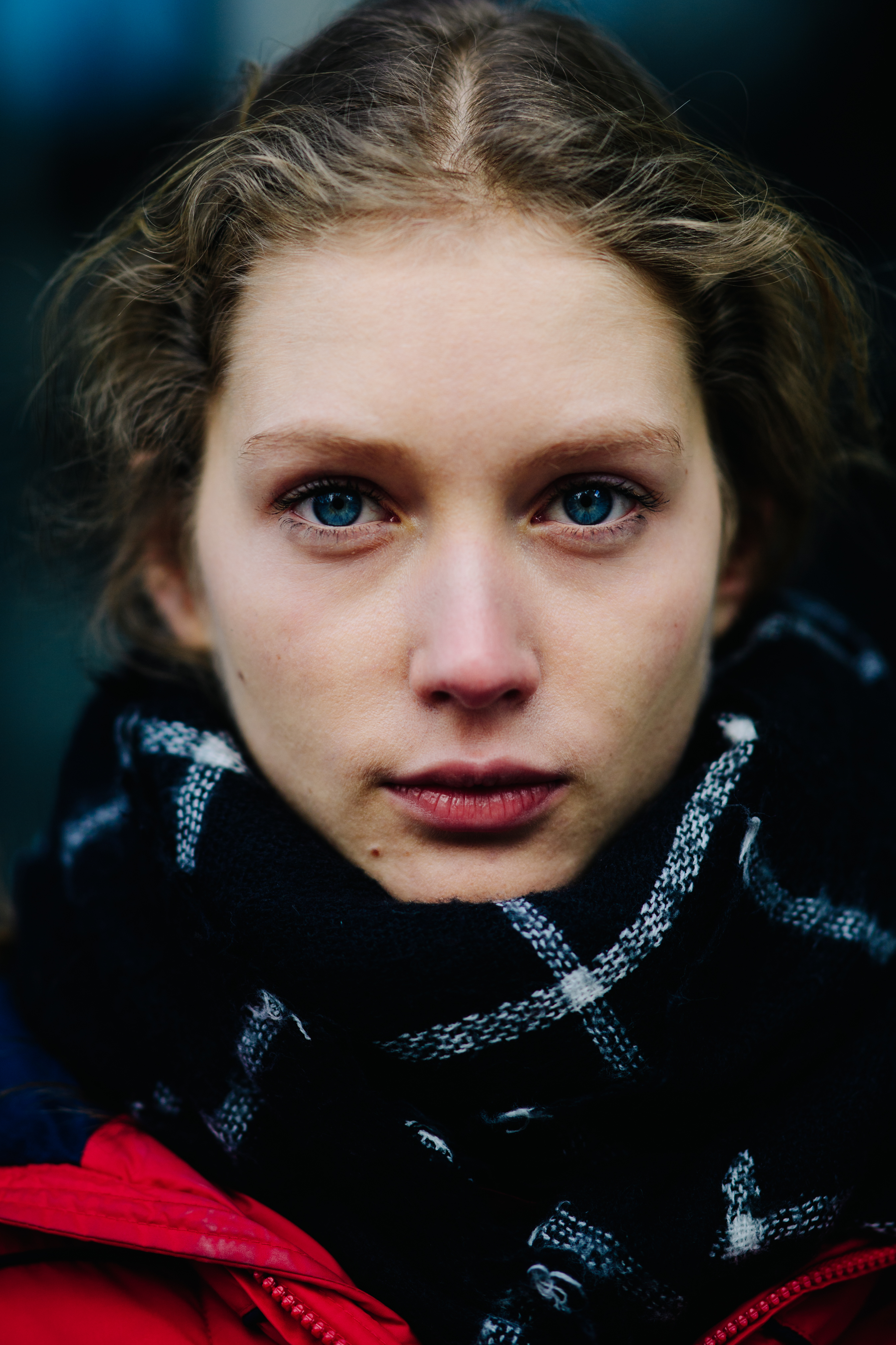 Portrait of a model in scarf