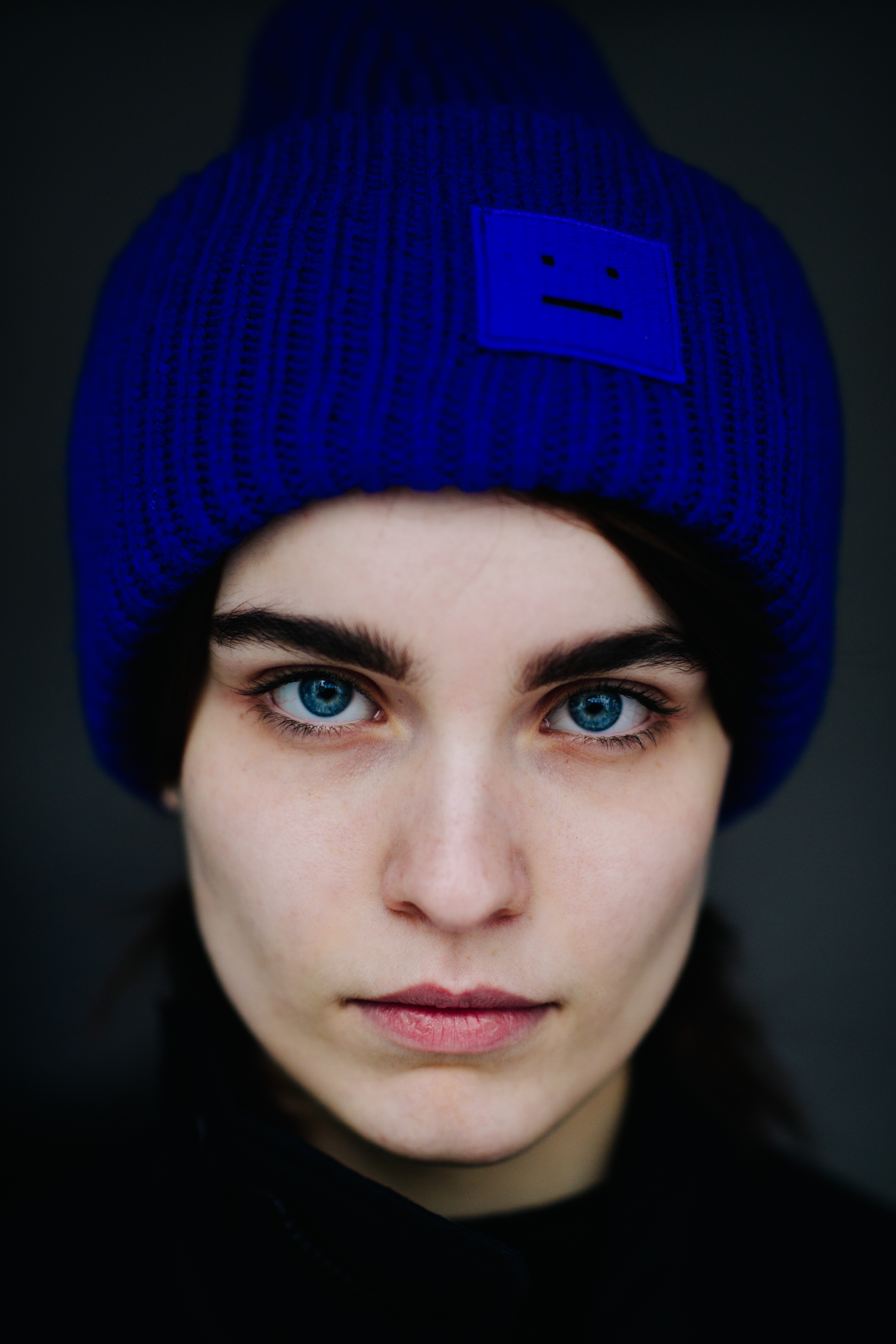 Portrait of a Sovakian model wearing Acne
