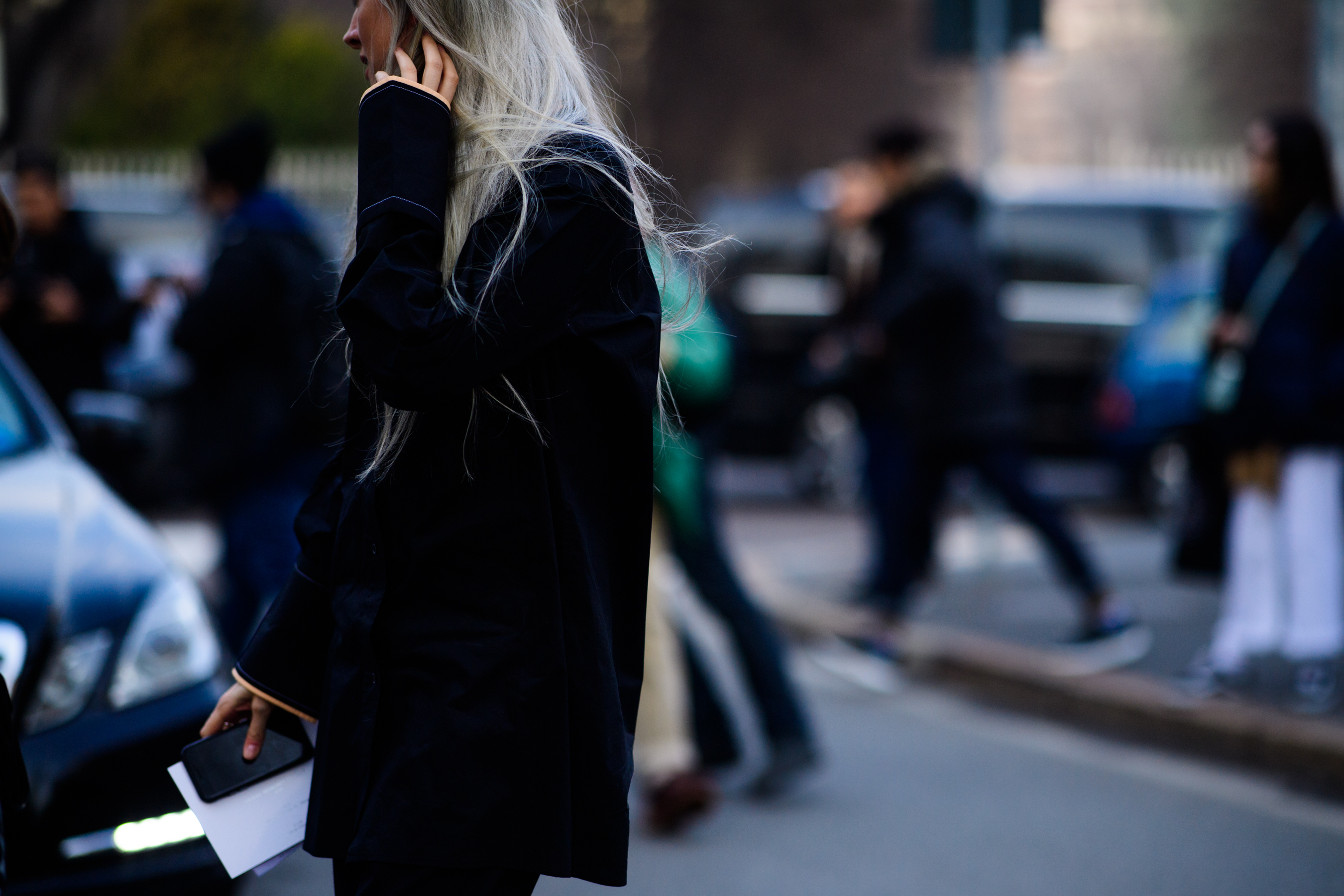 British Vogue editor wearing black clothes