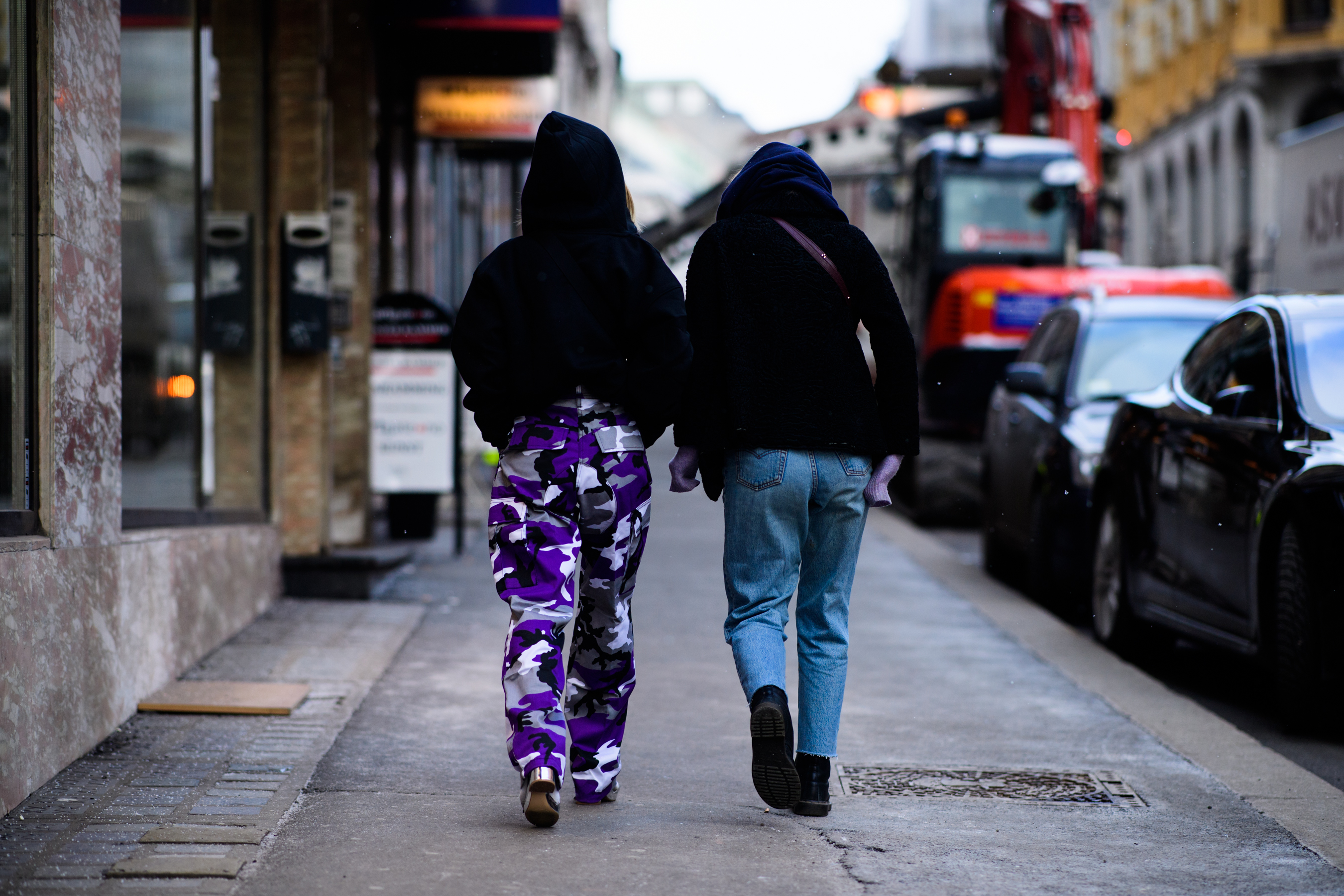 Women wearing blue jeans