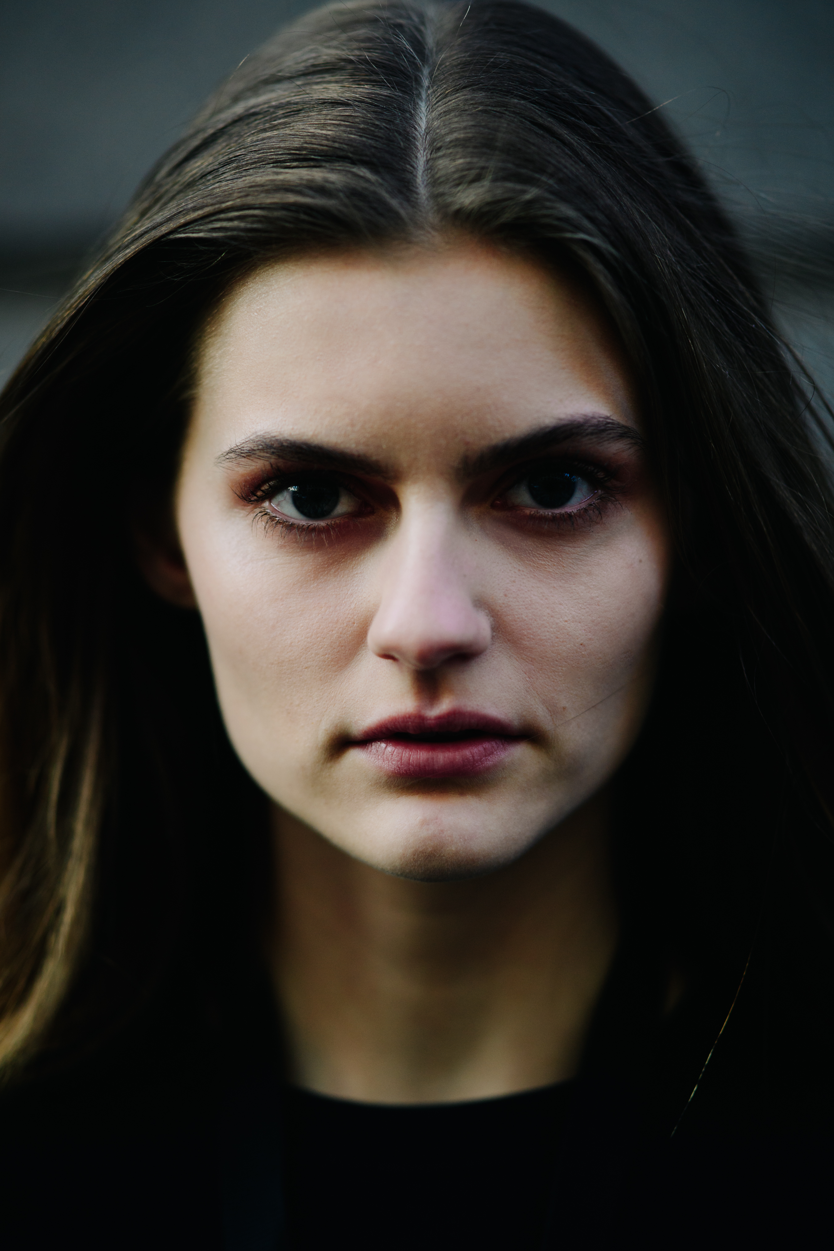 Portrait of woman with long hair