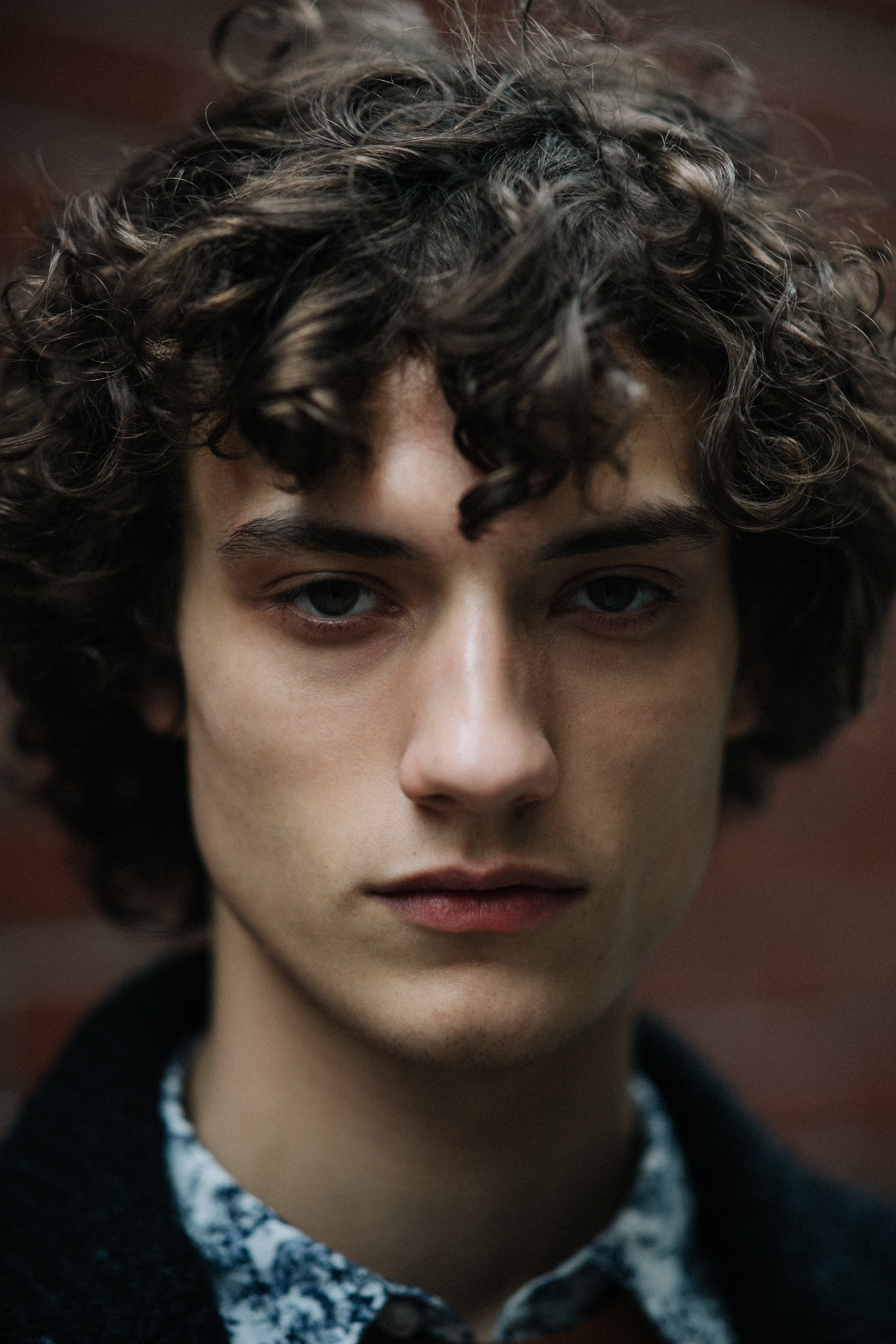 Portrait of male model with curls