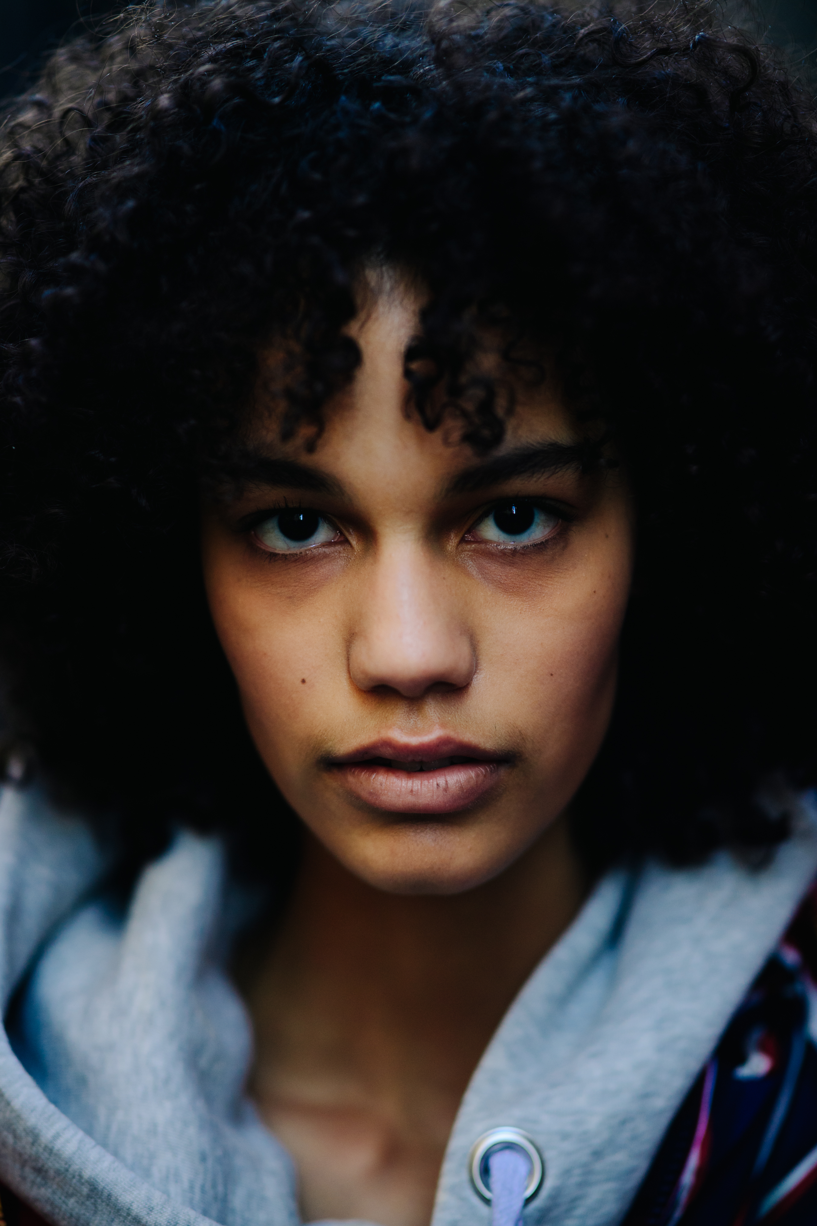 Woman with afro hair