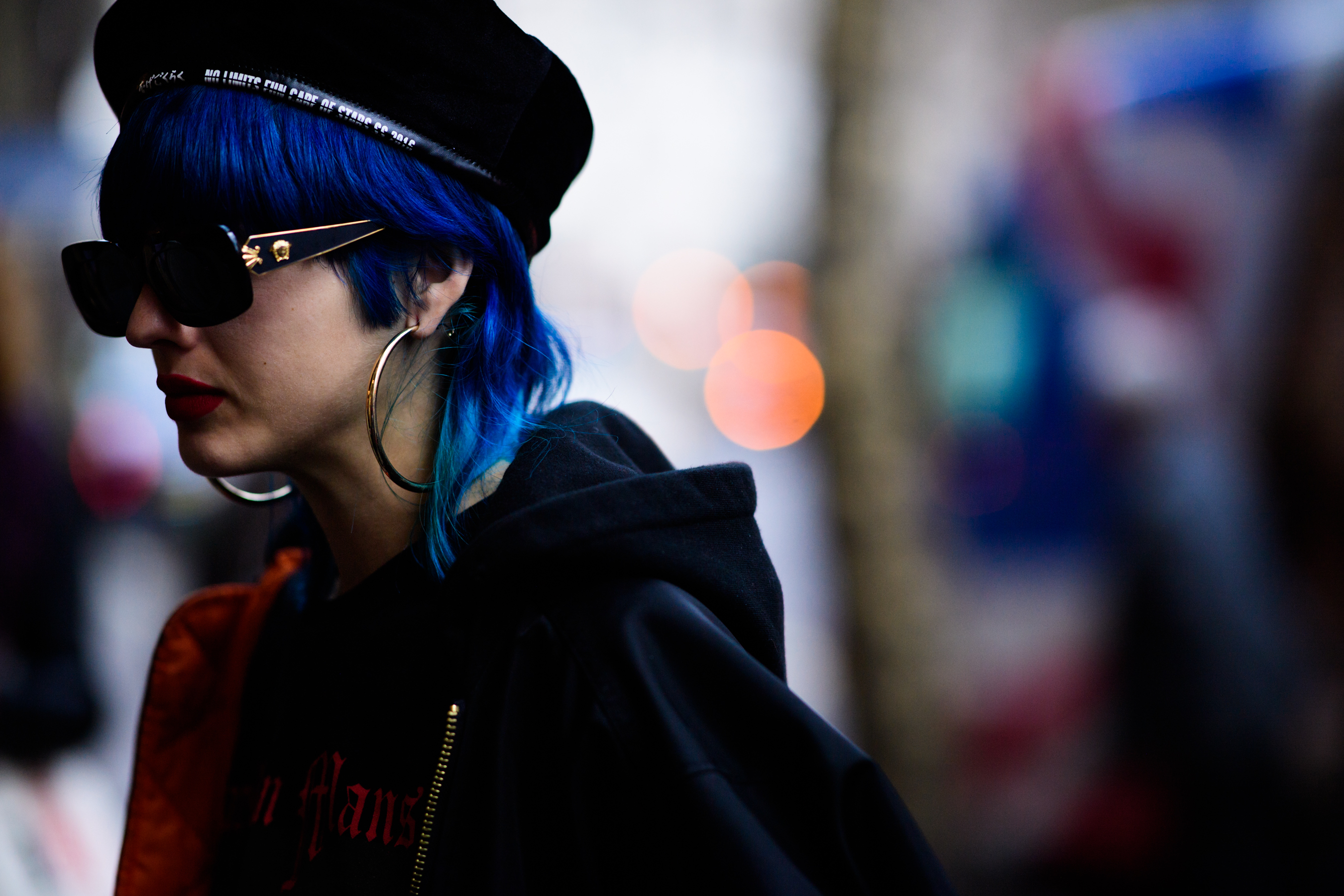Model wearing Vetements jacket