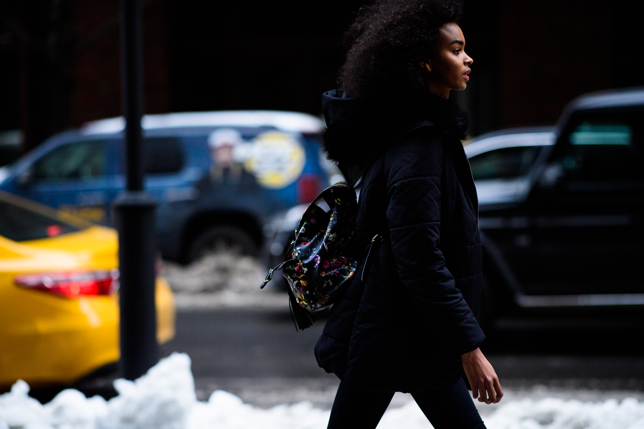 Woman with afro hair