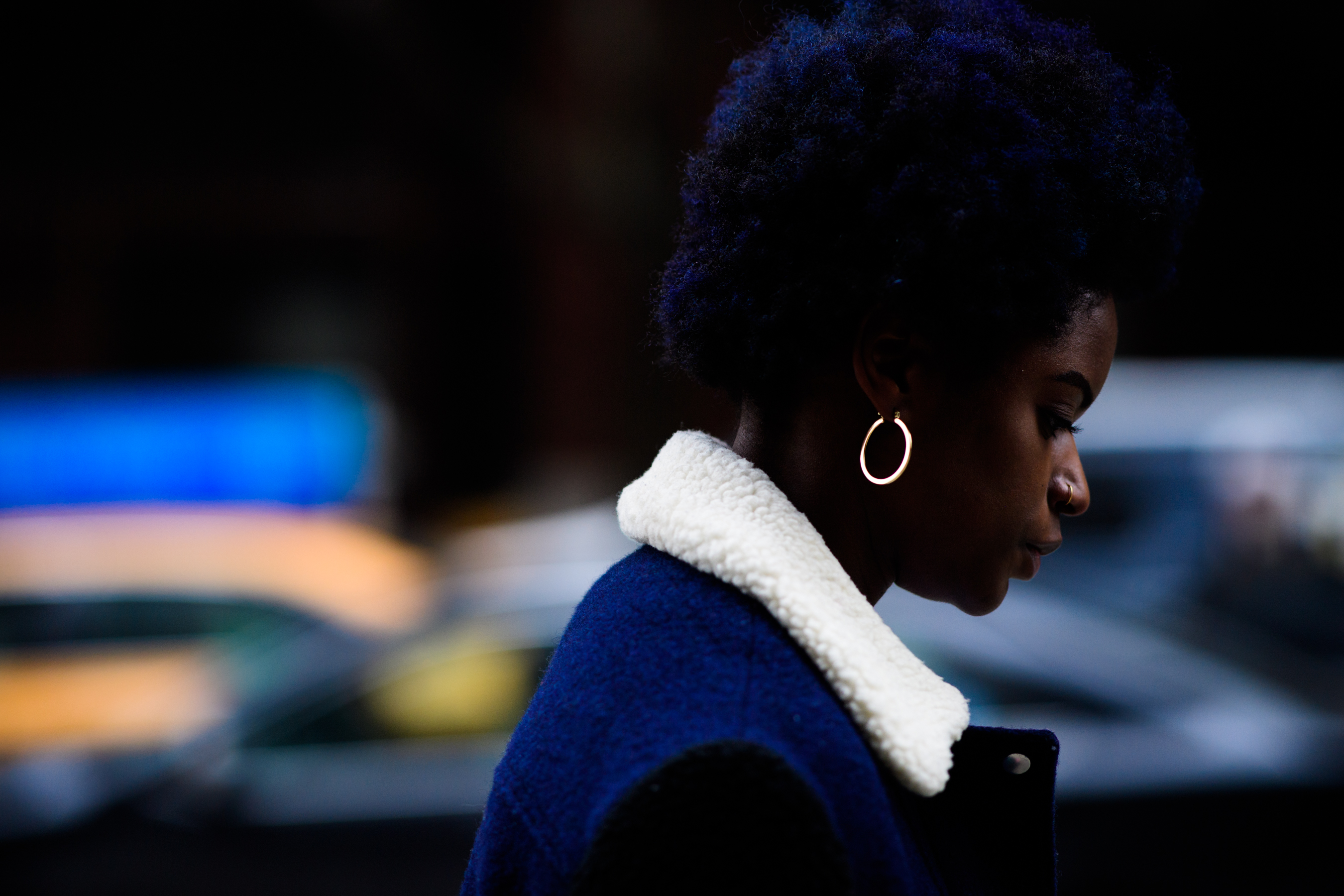 Woman with afro hair