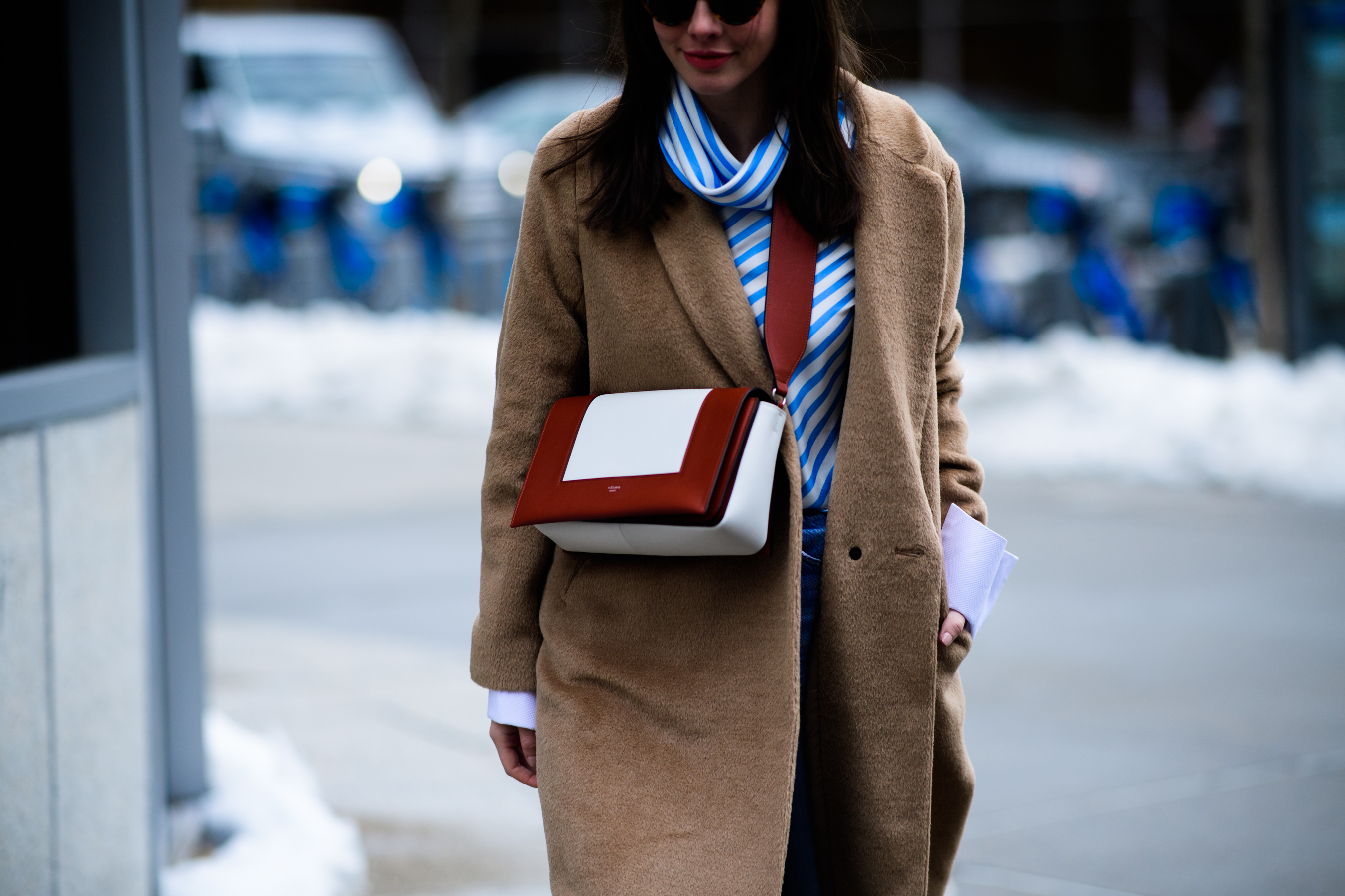 Woman wearing Celine handbag