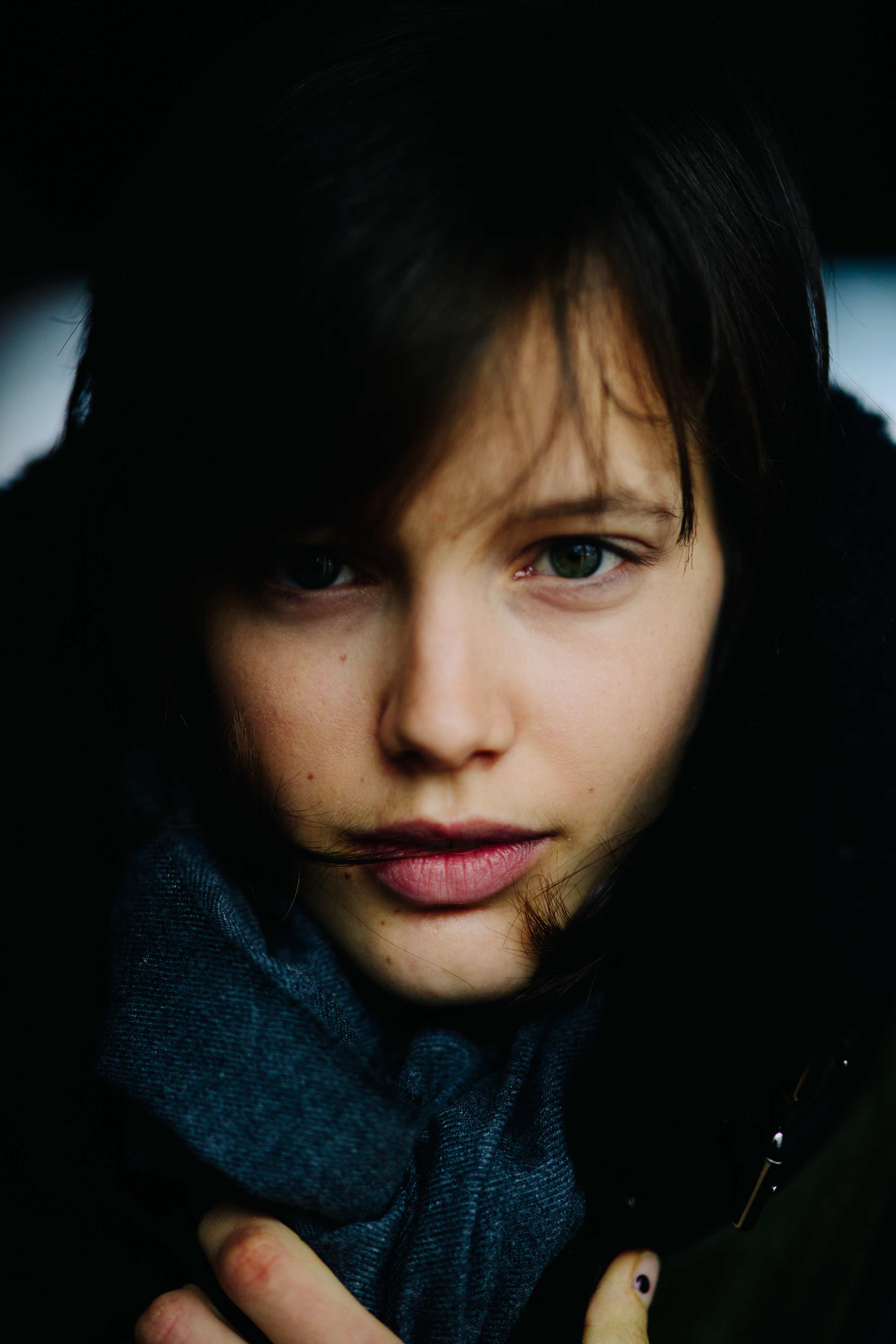 Portrait of woman with scarf