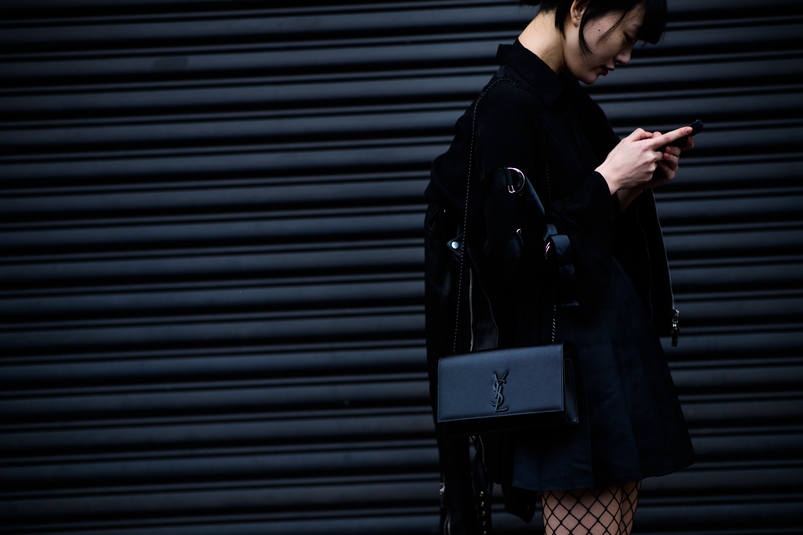 Korean model with Saint Laurent bag