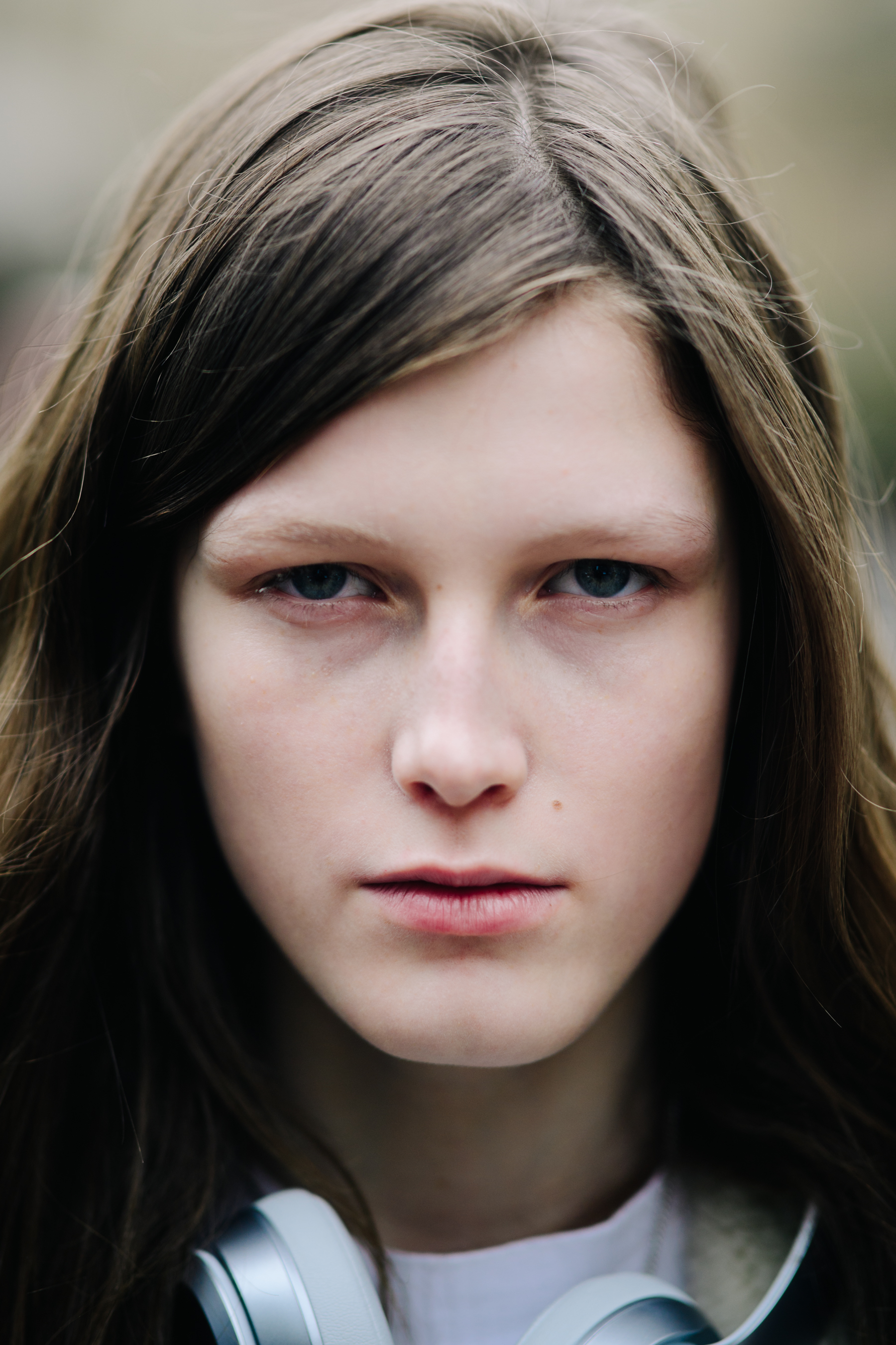 Portrait of model with headphones