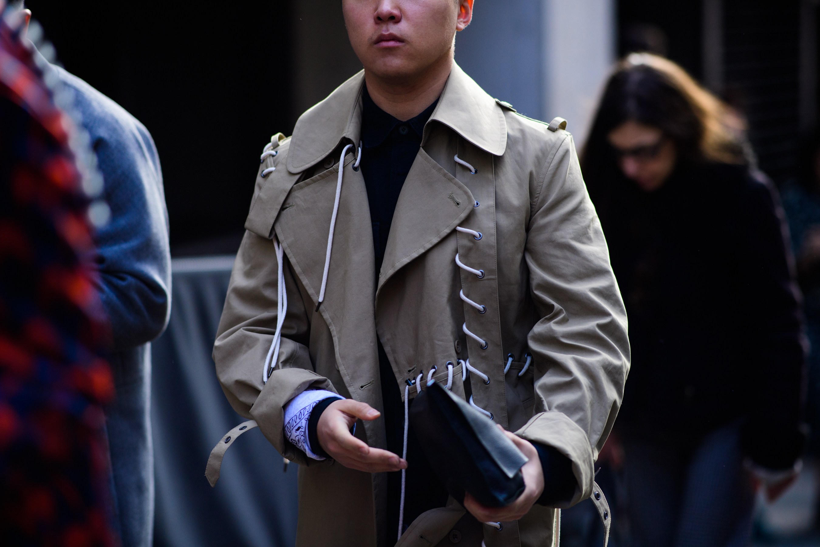 Chinese man wearing Craig Green coat